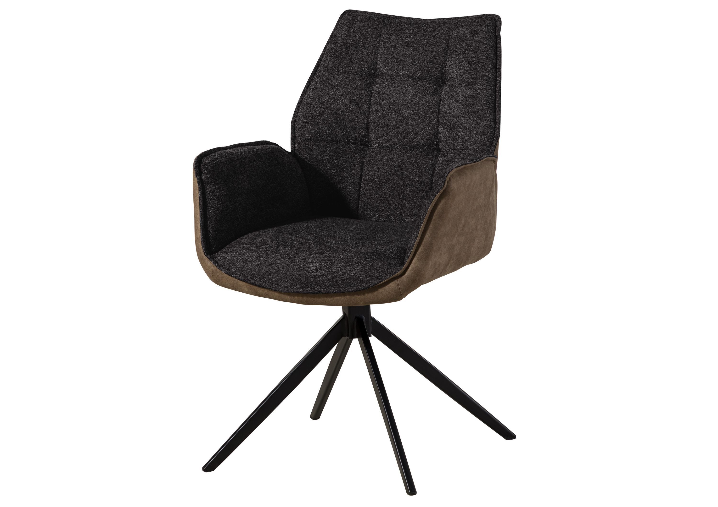 Massivmoebel24 Polsterstuhl POLSTERSTÜHLE (dunkelgrau / braun 100% Polyester Eisen), 61 x 89 x 61 cm POLSTERSTÜHLE #103