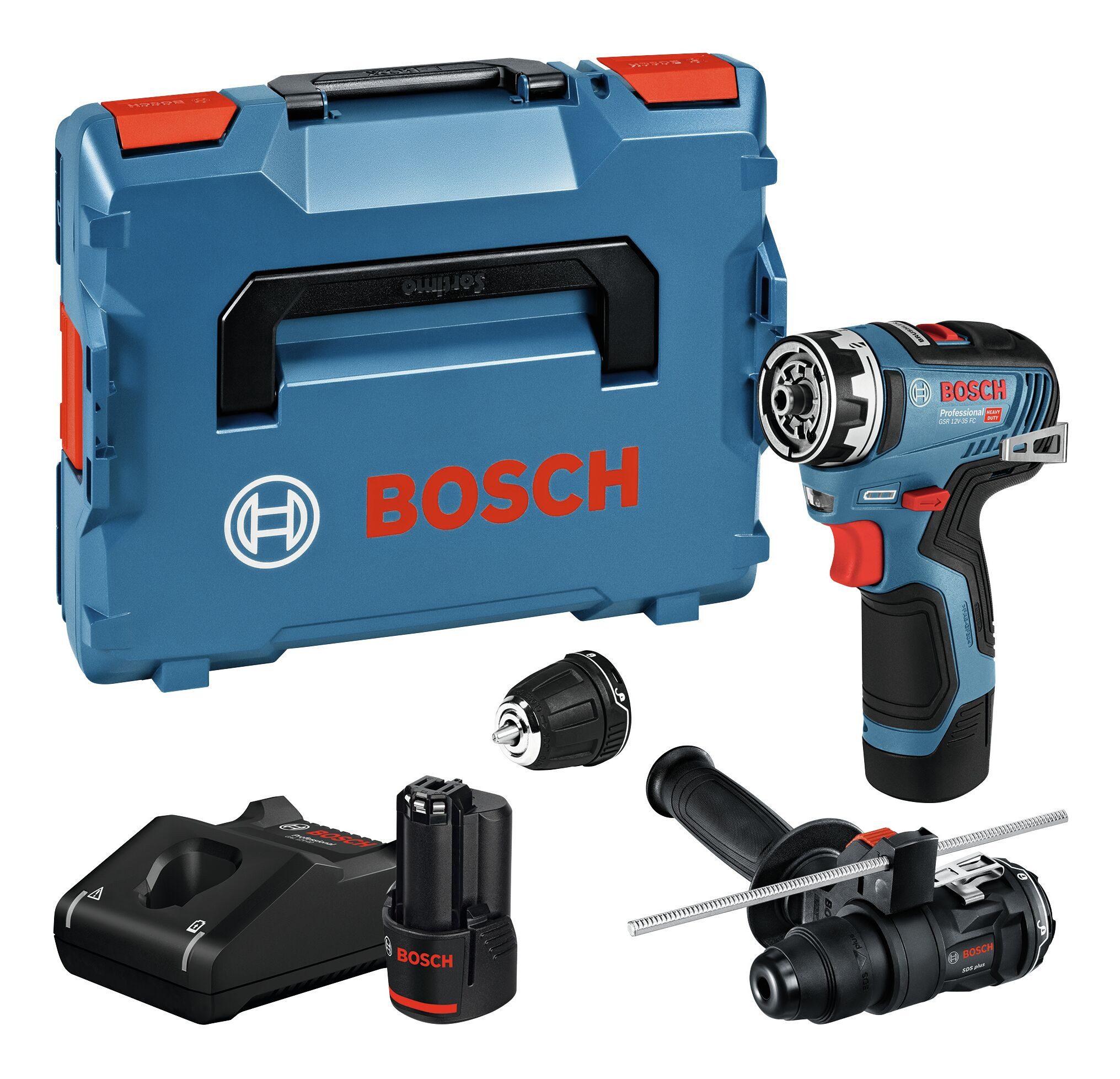 BOSCH Akku-Bohrschrauber GSR 12V-35 FC, 12 V, Mit 2x Akku 3 Ah - in L-BOXX 102