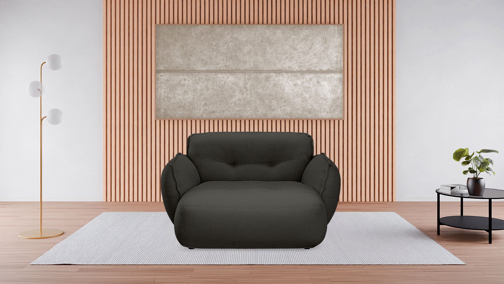 BETYPE Chaiselongue Be Fluffy, moderner Love Seat, XXL Sofa, Lese-Sessel, Big-Sessel für 2, Softes Sitzgefühl, moderne Kedernaht, hochwertiger Bezug