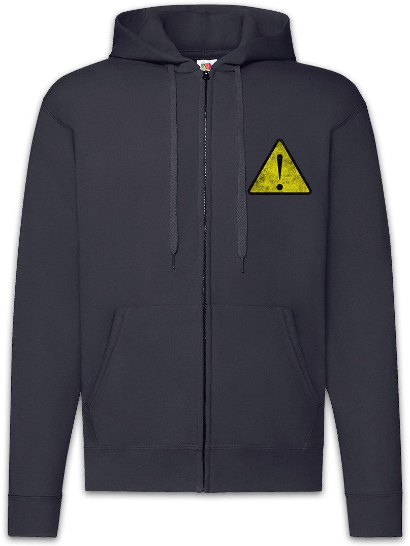 Sweatjacke Warning Sign I Zipper Hoodie Symbol Logo Insignia USA Zeichen Caution