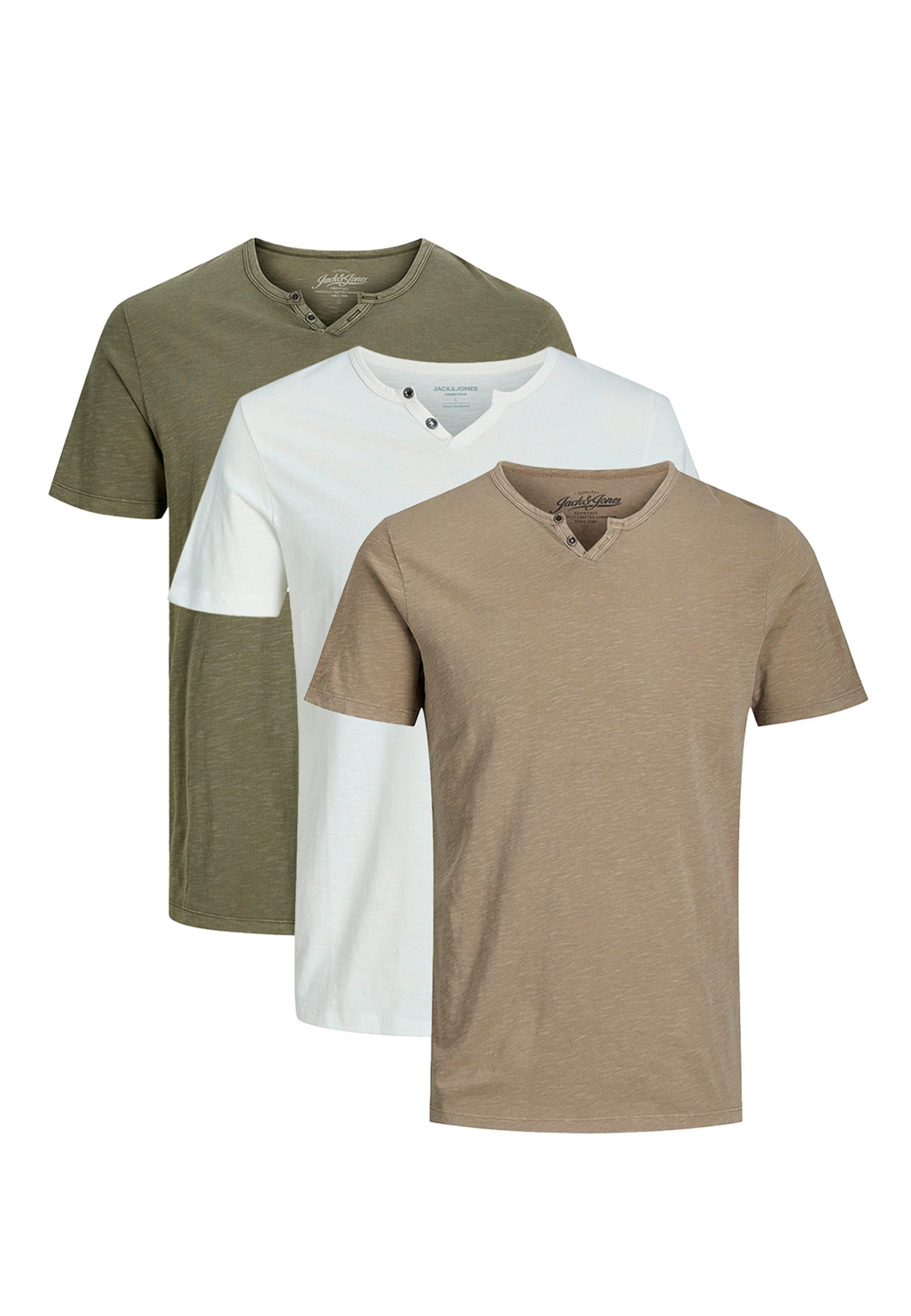 Jack & Jones T-Shirt 3er Pack Split (Spar-Set, 3-tlg) T-Shirt - Baumwolle - günstig online kaufen
