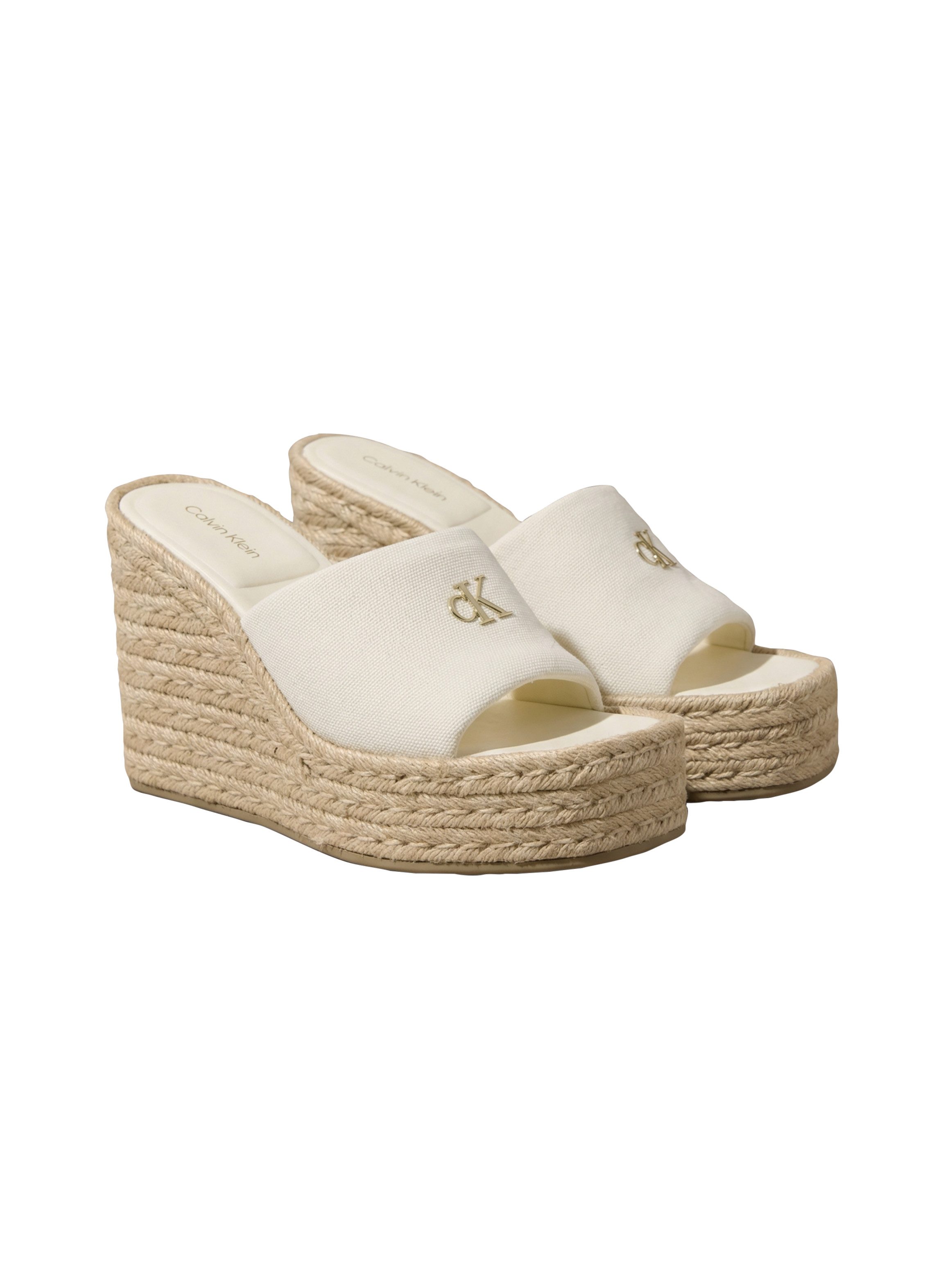 Calvin Klein Keilpantolette Sommerschuh, Urlaubsschuh mit Plateau und Jutebesatz