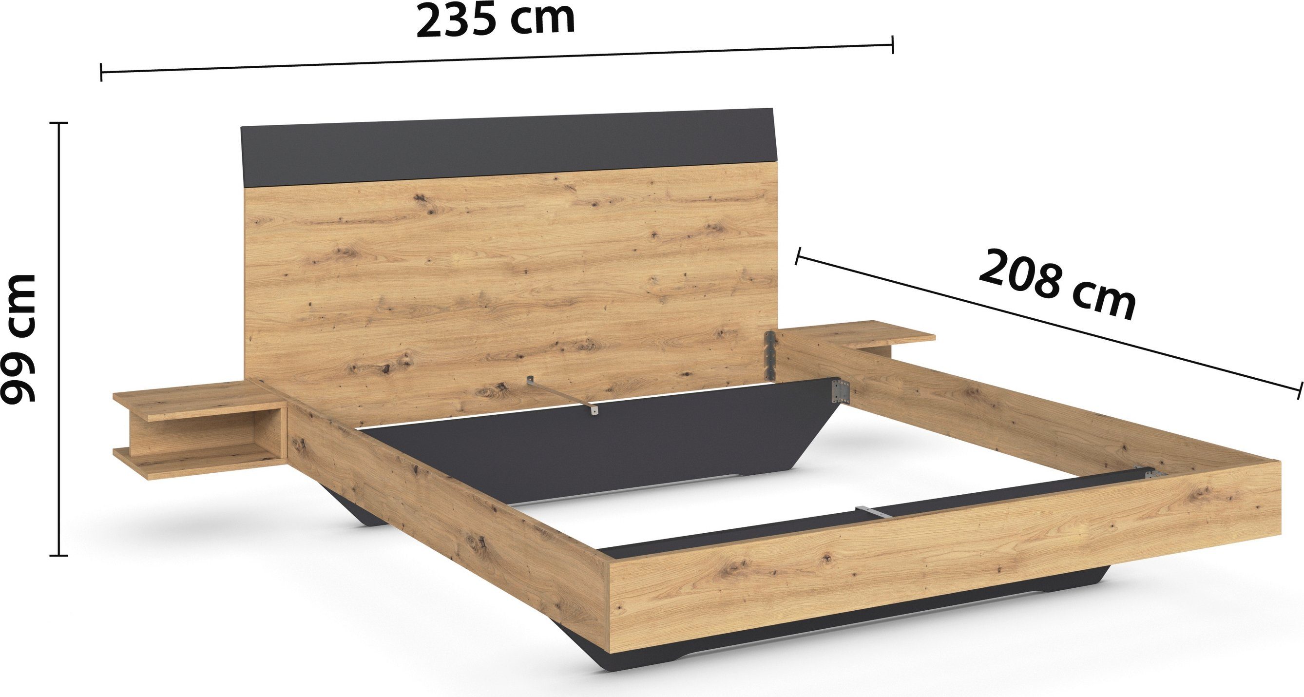 rauch Schlafzimmer-Set Monza, mit Drehtürenschrank Breite 226 cm, Bettanlage in 2 Breiten