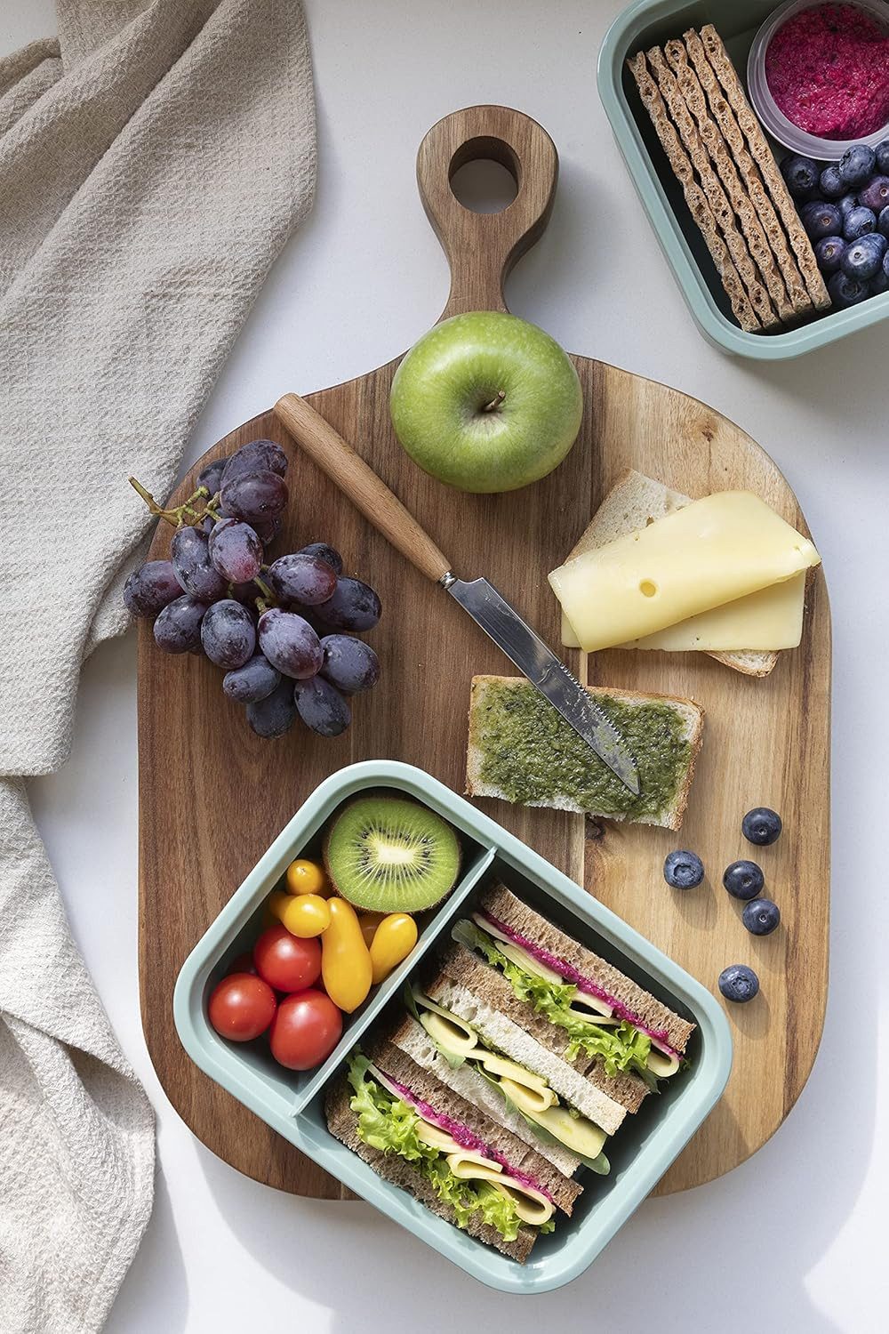 Curver Lunchbox Smart To Go Eco, (inkl. Deckel und Besteck, inklusive Besteck), 100% Recycling-Kunststoff, grün