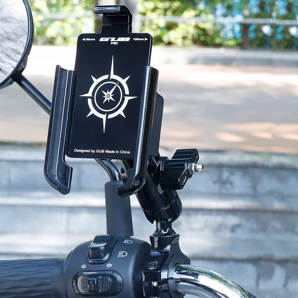 MidGard GUB P50 Motorrad Handyhalterung für Lenker aus Aluminium Universal  Smartphone-Halterung