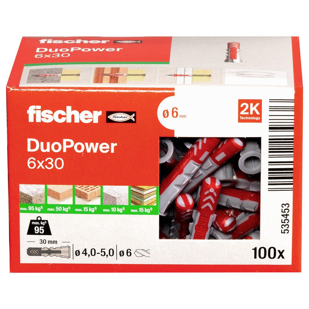 Thumbnail - Fischer Dübel-Set Fischer 535453 DUOPOWER 6x30 LD 2-Komponenten-Dübel 30 mm 6 mm 100 St.
