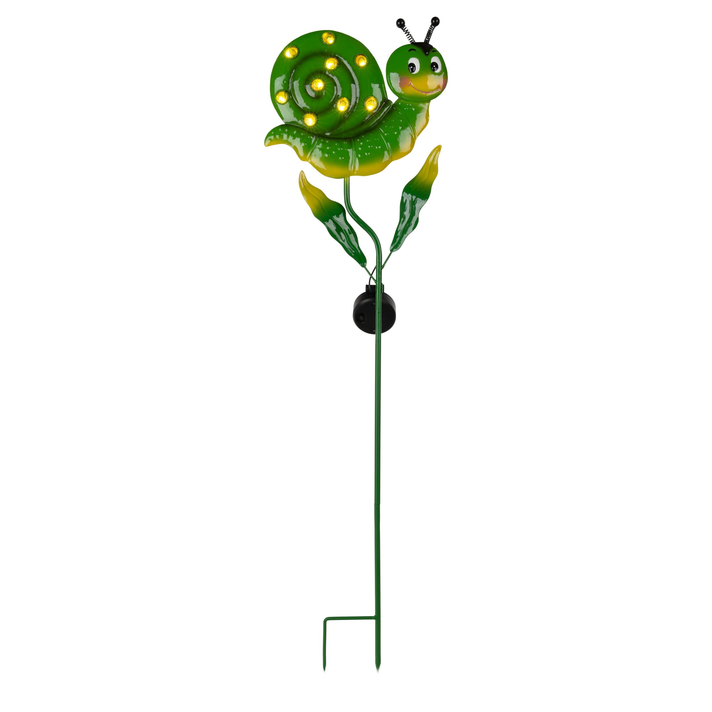 näve LED Solarleuchte Snaily, LED fest integriert, Warmweiß, Erdspieß Figur Schnecke, grün, H: 90cm, warmweiß, 6-8h Leuchtdauer