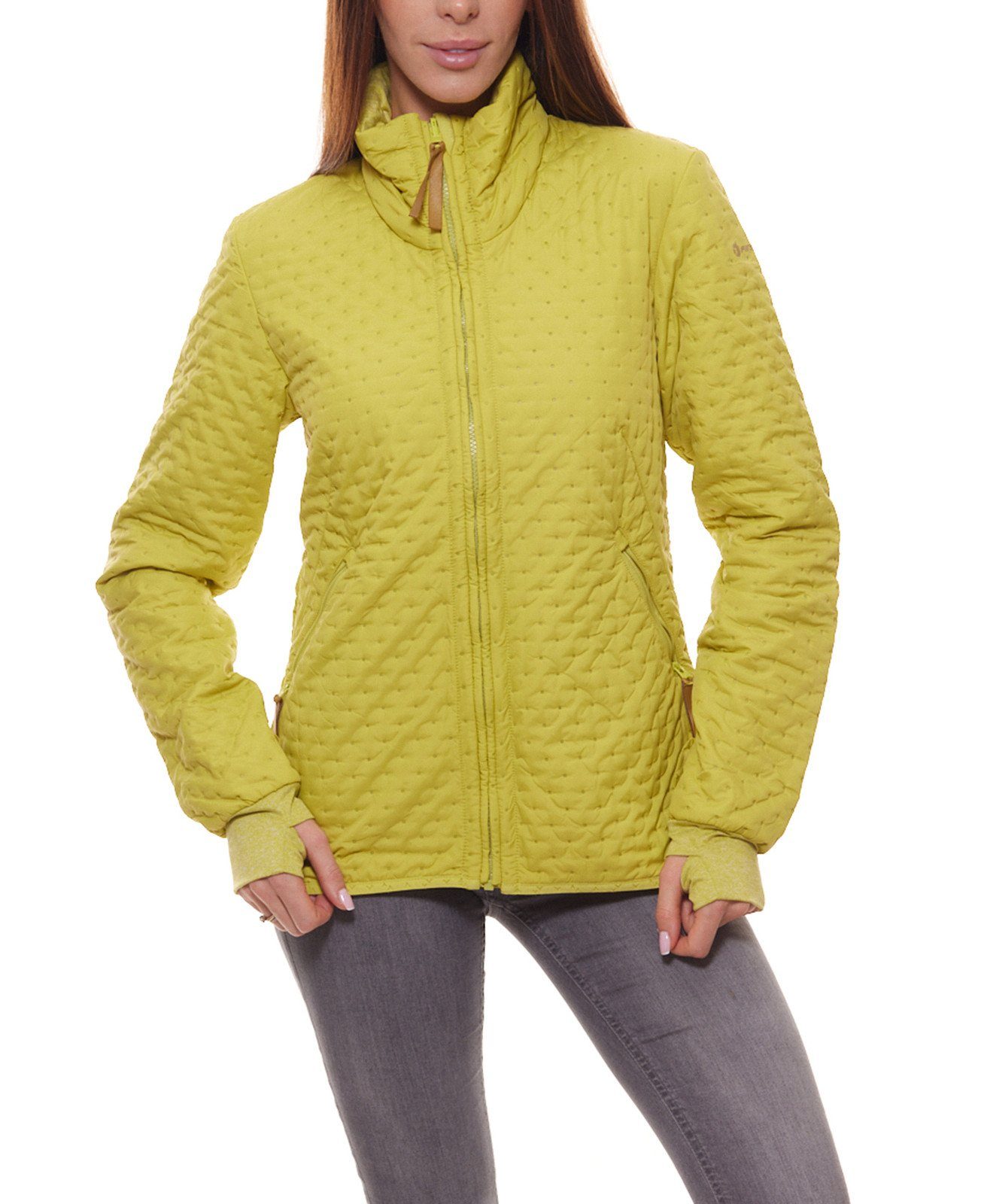 Finside Funktionsjacke 100% Outdoor-Jacke Damen Gelb, Trekking-Jacke Nelma Finside Funktions-Jacke Polyamid winddichte