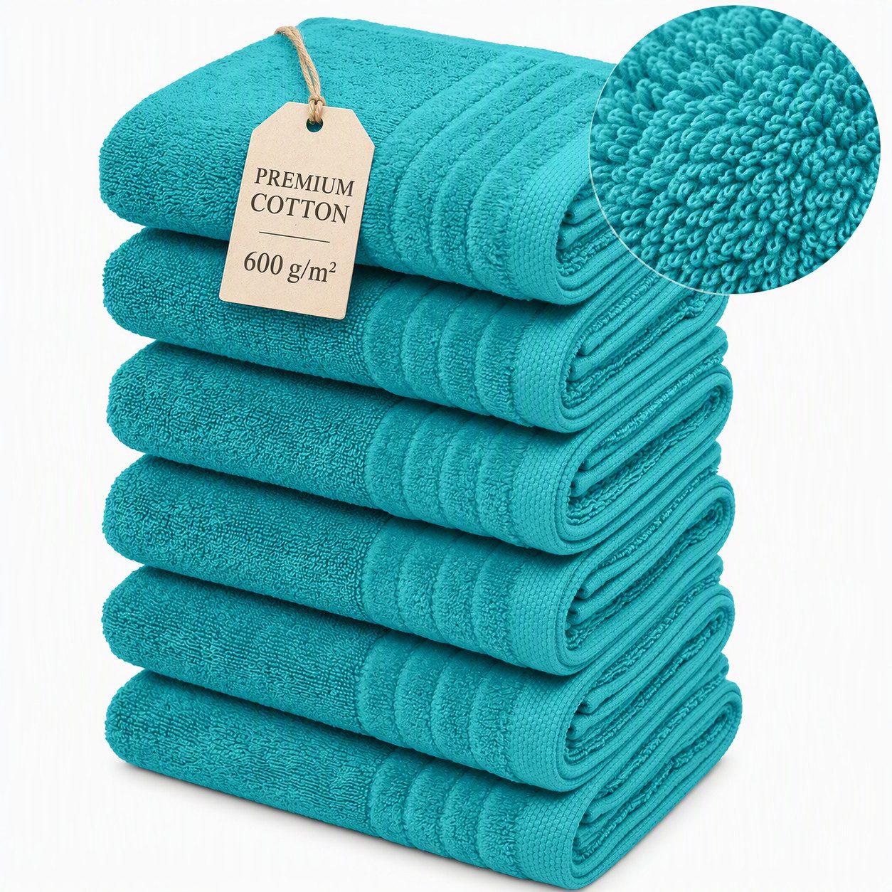 OTTO home Handtücher Sanremo Premium, Premium Handtücher, 600 gr/m², 40x70cm, Frottier (Set, 6-St), mit Bordüre, flauschig & weich, dicke Qualität, 5 Jahre Garantie
