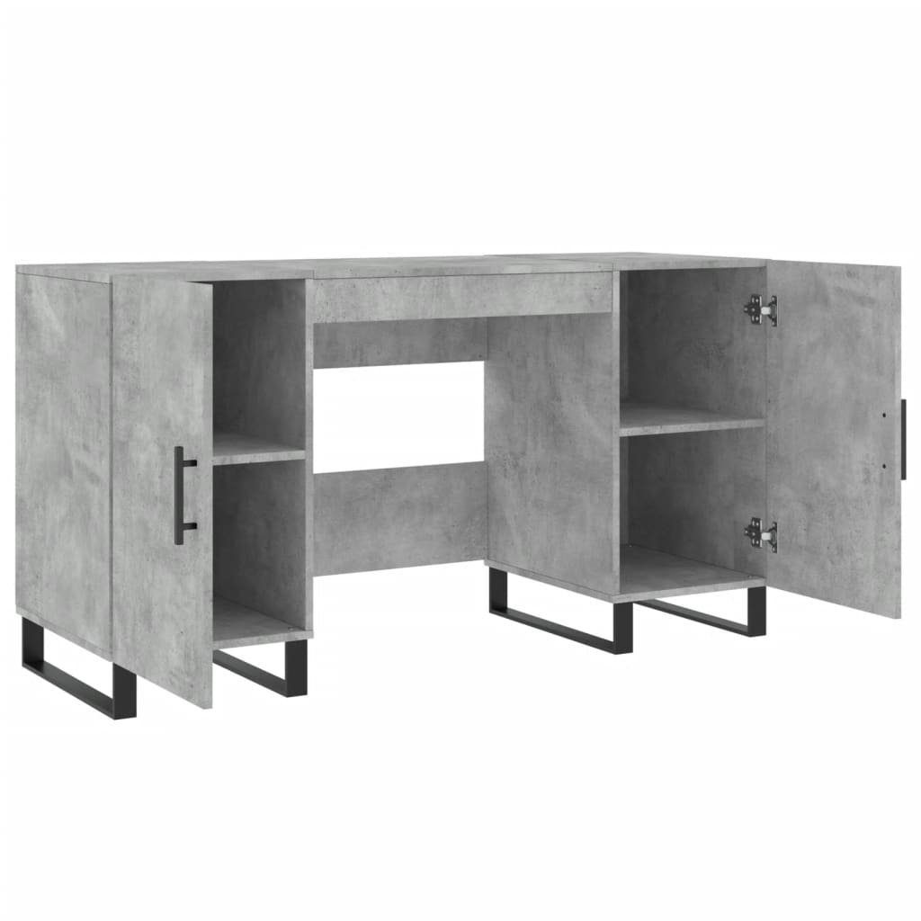 Betongrau 140x50x75 cm furnicato Holzwerkstoff Schreibtisch