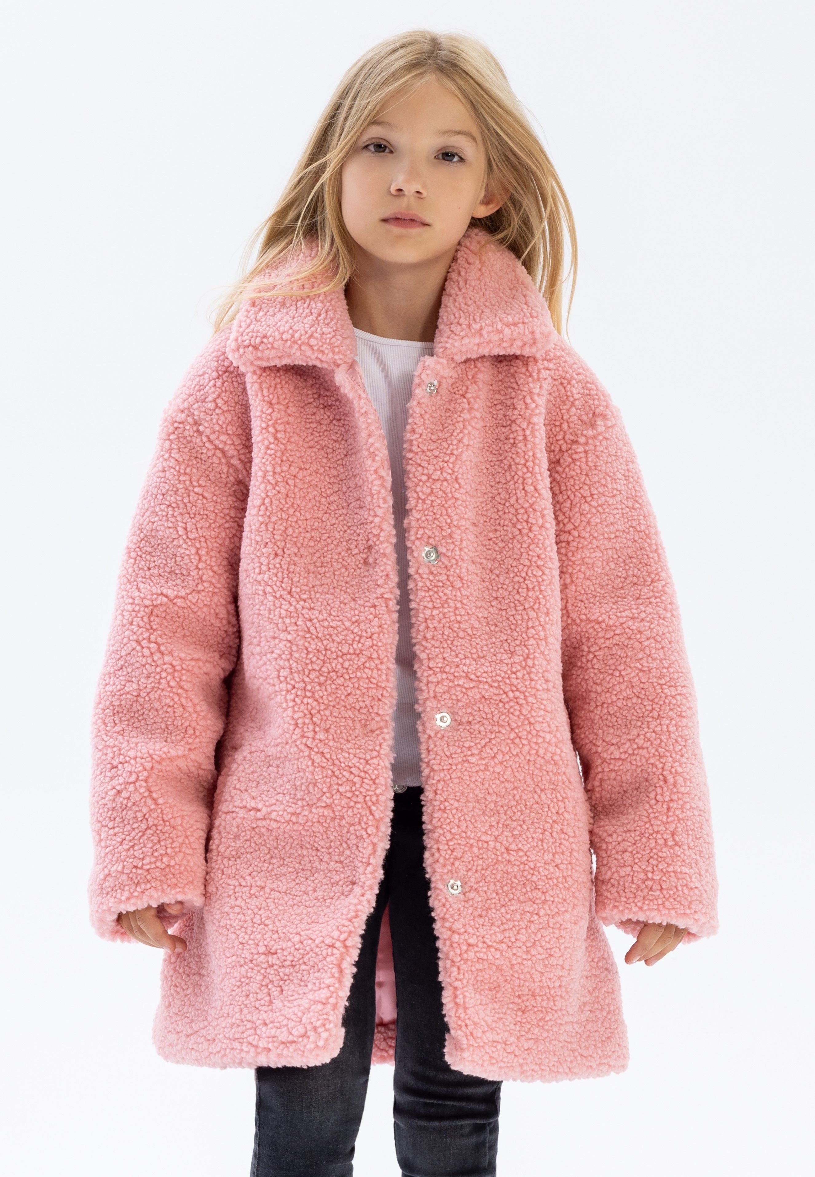 MINOTI Fellimitatmantel Jacke aus Bouclé-Stoff (2y-14y) günstig online kaufen