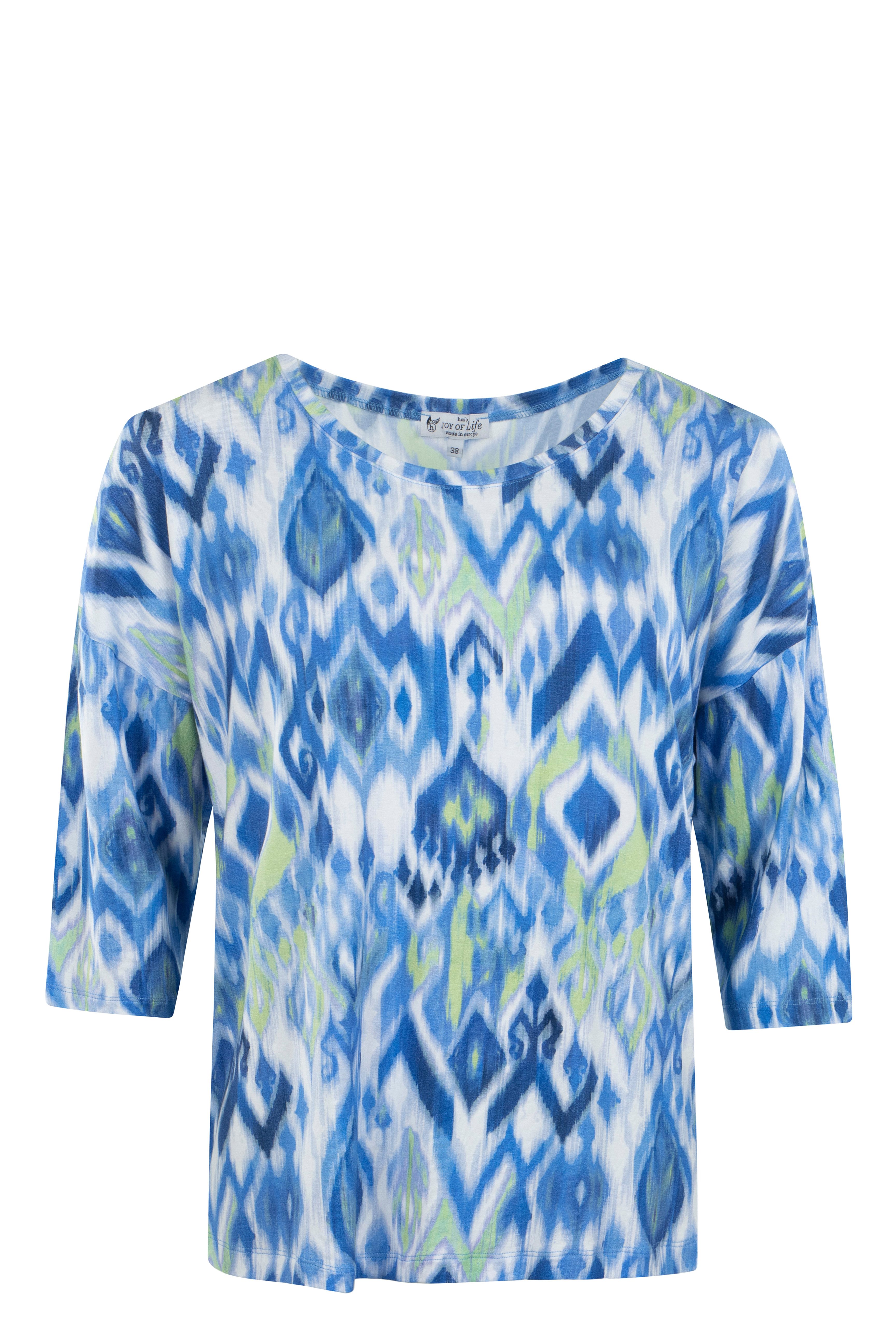 Hajo Blusenshirt Damen Shirt 3/4 Arm Ikat-Print günstig online kaufen