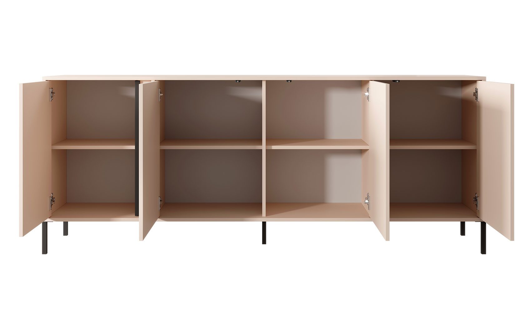 Feldmann-Wohnen Sideboard Dast (Dast, 1 St., Sideboard), 203x39,5x81cm beige 4-türig