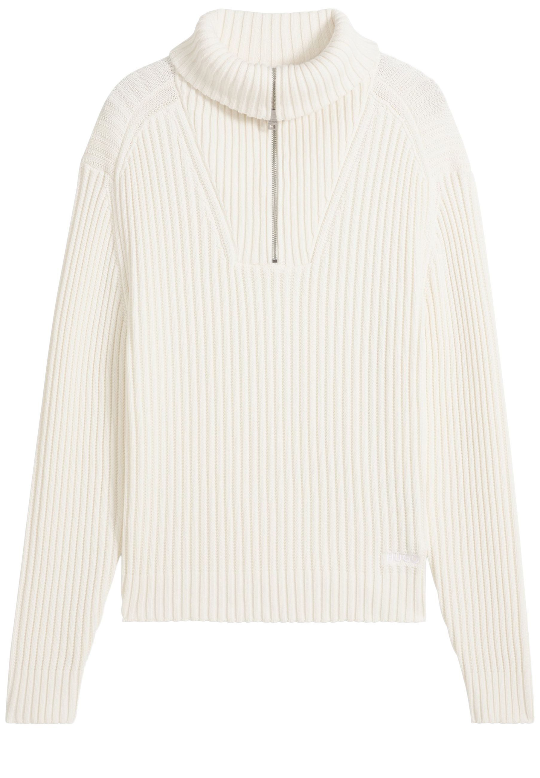 HUGO Strickpullover Srithon mit Troyer-Kragen (1-tlg)