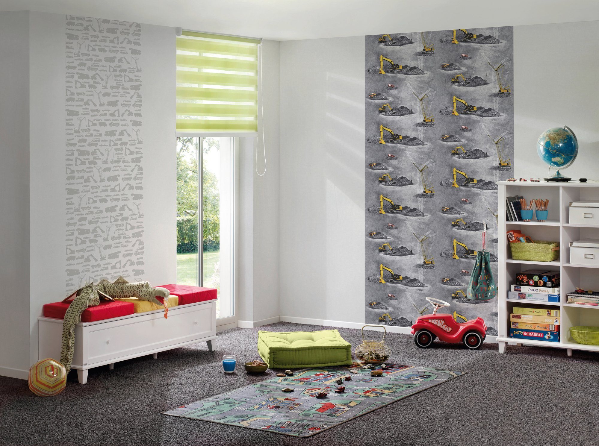 glatt, living Tapete beige/orange/schwarz Kinderzimmer Vliestapete Little walls Stars,