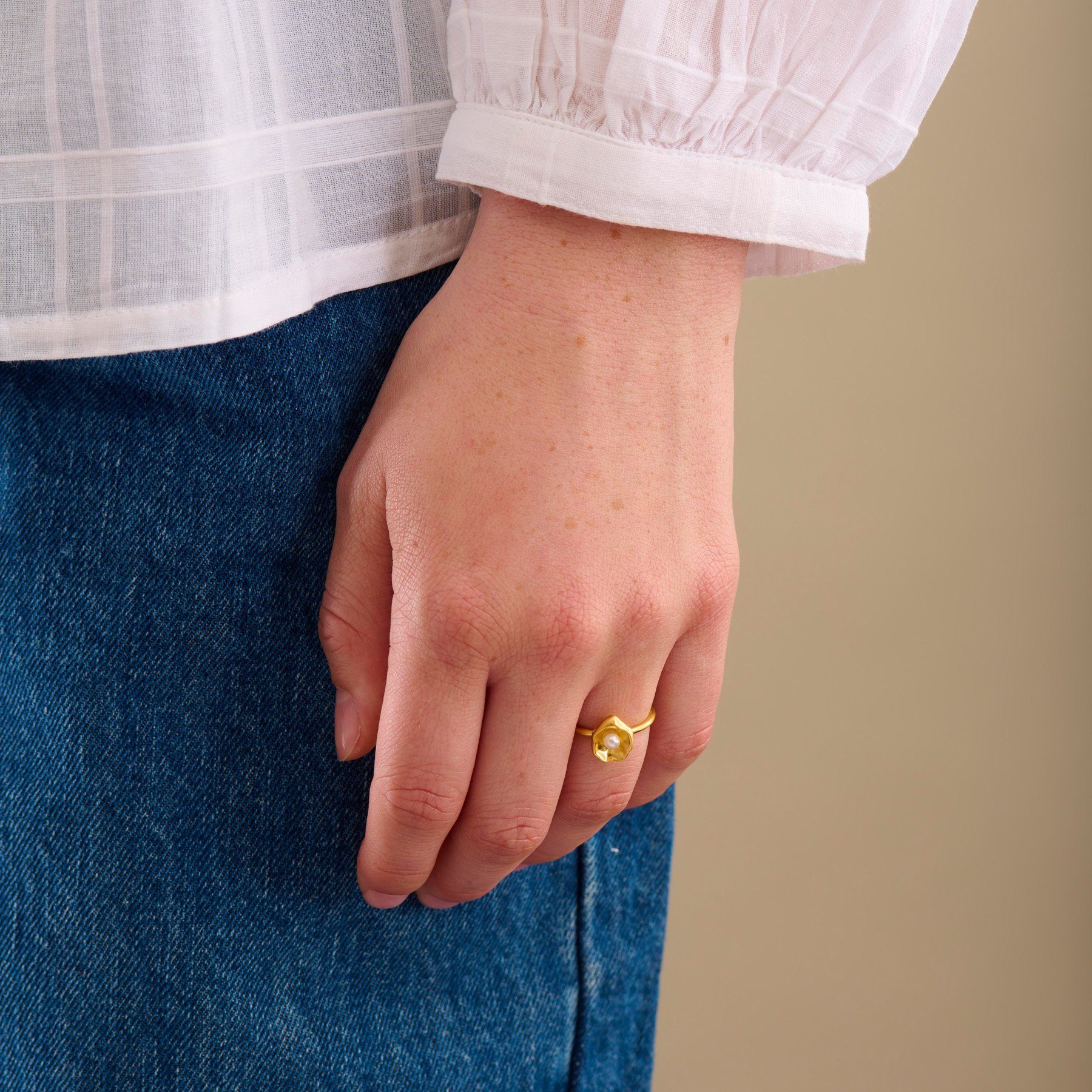 Ring Hidden Perlenring - Vergoldet Ring 55 Pearl Damen Gold Pernille Corydon
