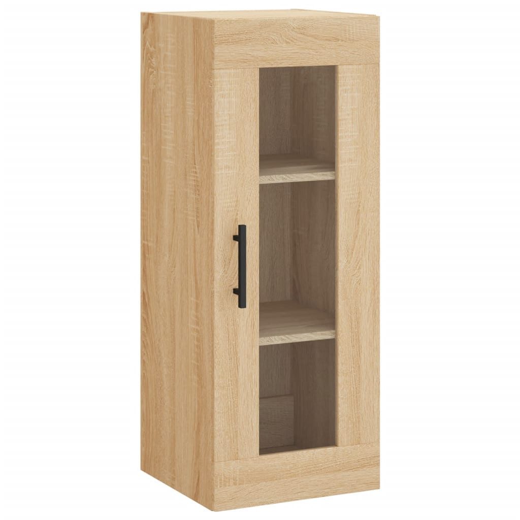 vidaXL Vitrine NA Wandschrank Sonoma Eiche 34,5x34x90 cm Glas Vitrine Hängeschrank