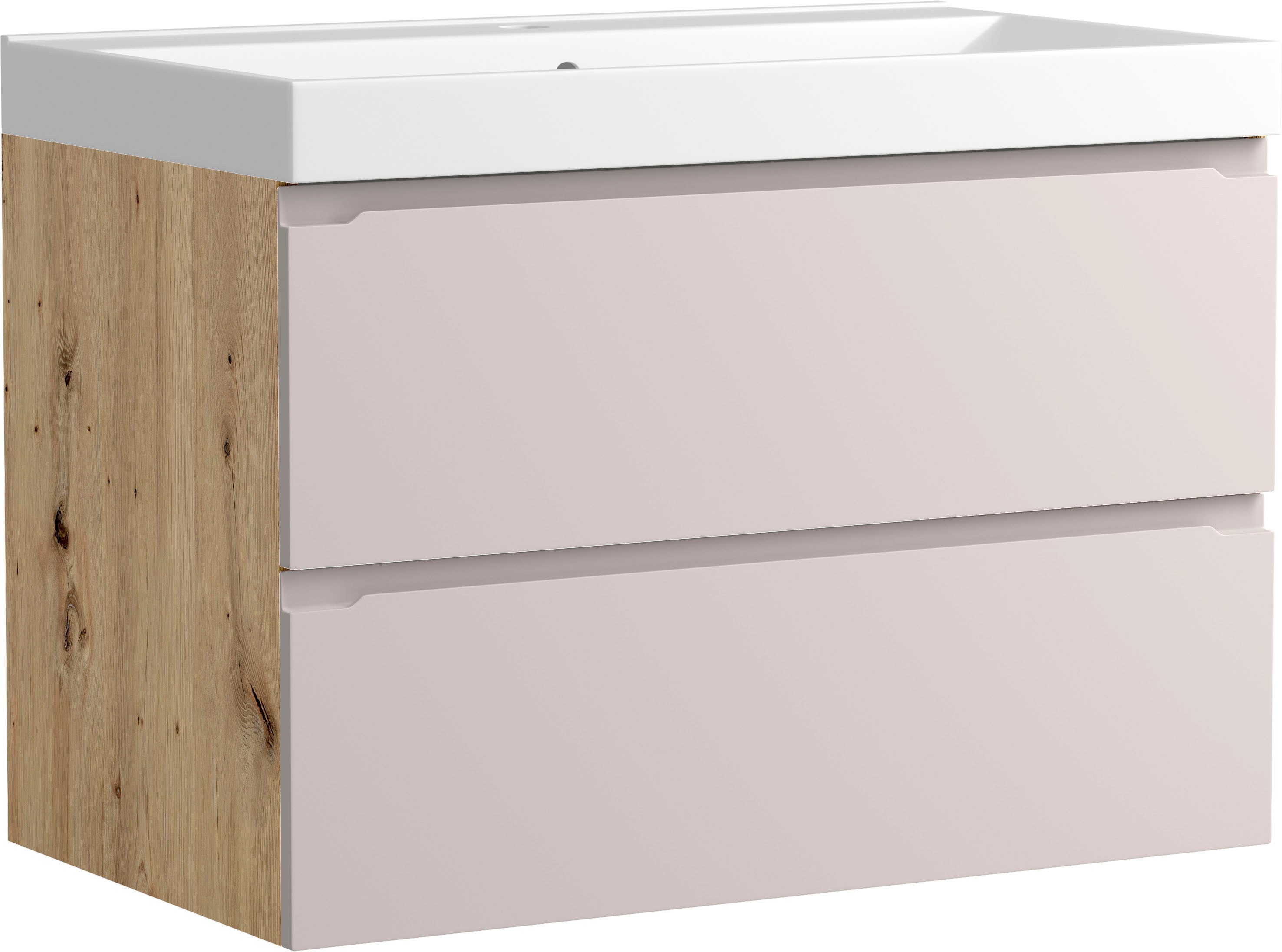 welltime Waschtisch CABO, Waschtisch, Kaschmir, griffloses Design