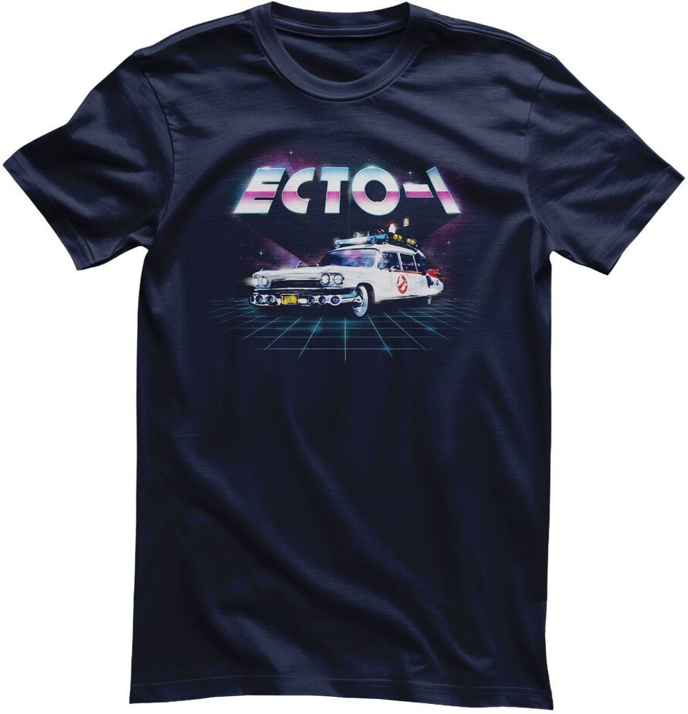 Ghostbusters T-Shirt ECTO-1 80's Neon Grid T-Shirt