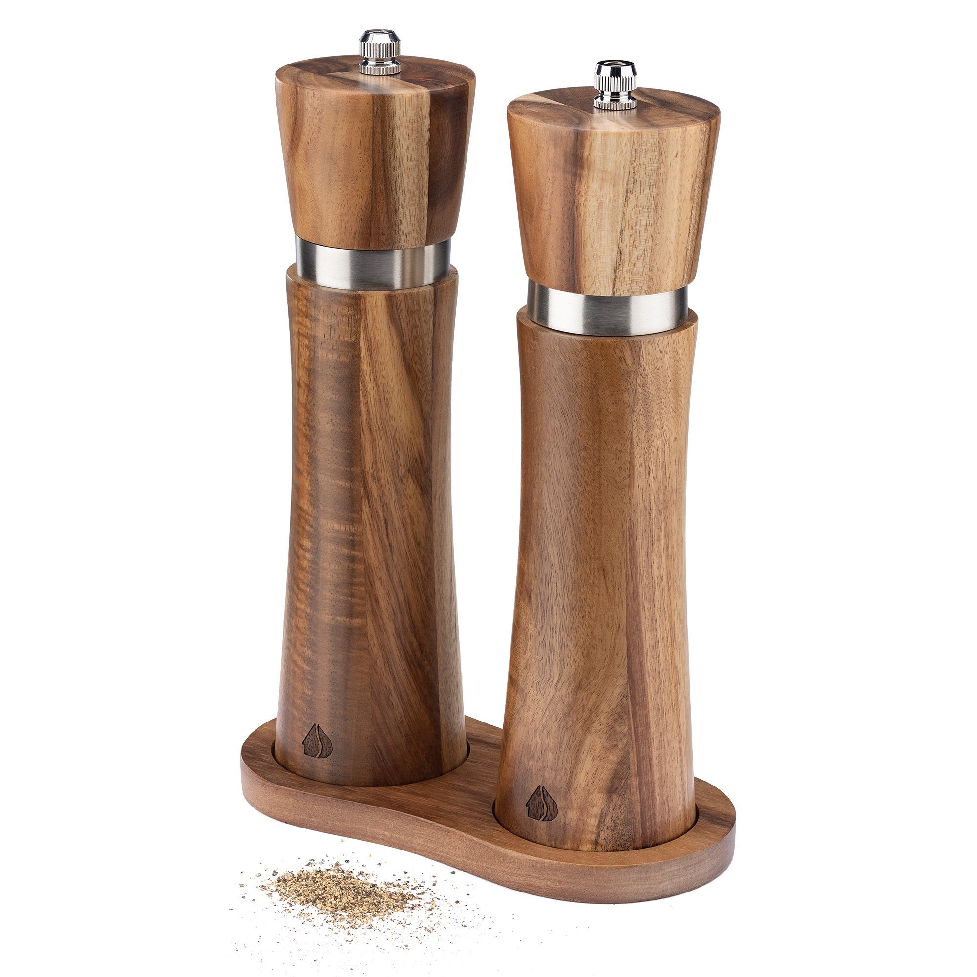 Navaris Gewürzbehälter Salz und Pfeffer Mühle Set - Gewürzmühle Grinder Str günstig online kaufen