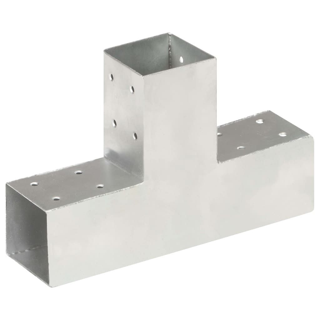 vidaXL Zaunverbinderset, Pfostenverbinder T-Form Verzinktes Metall 71 x 71 mm