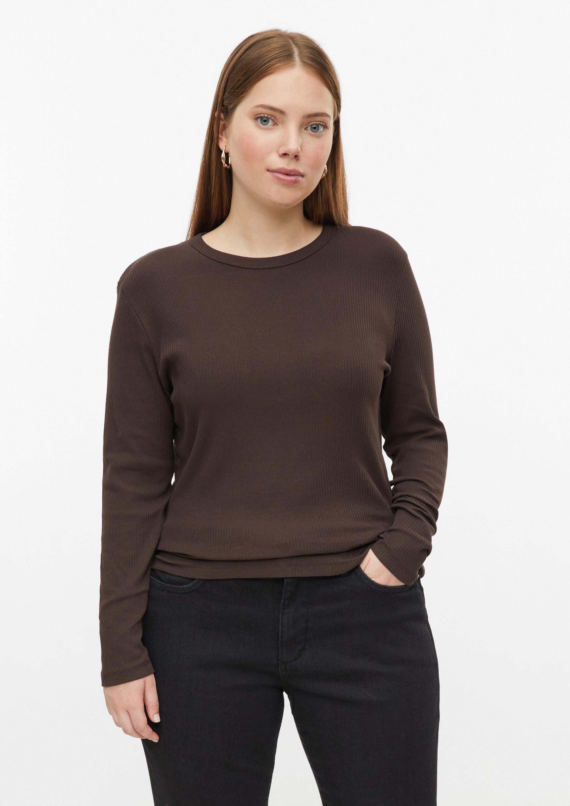 QS Langarmshirt T-Shirt Geripptes Longsleeve