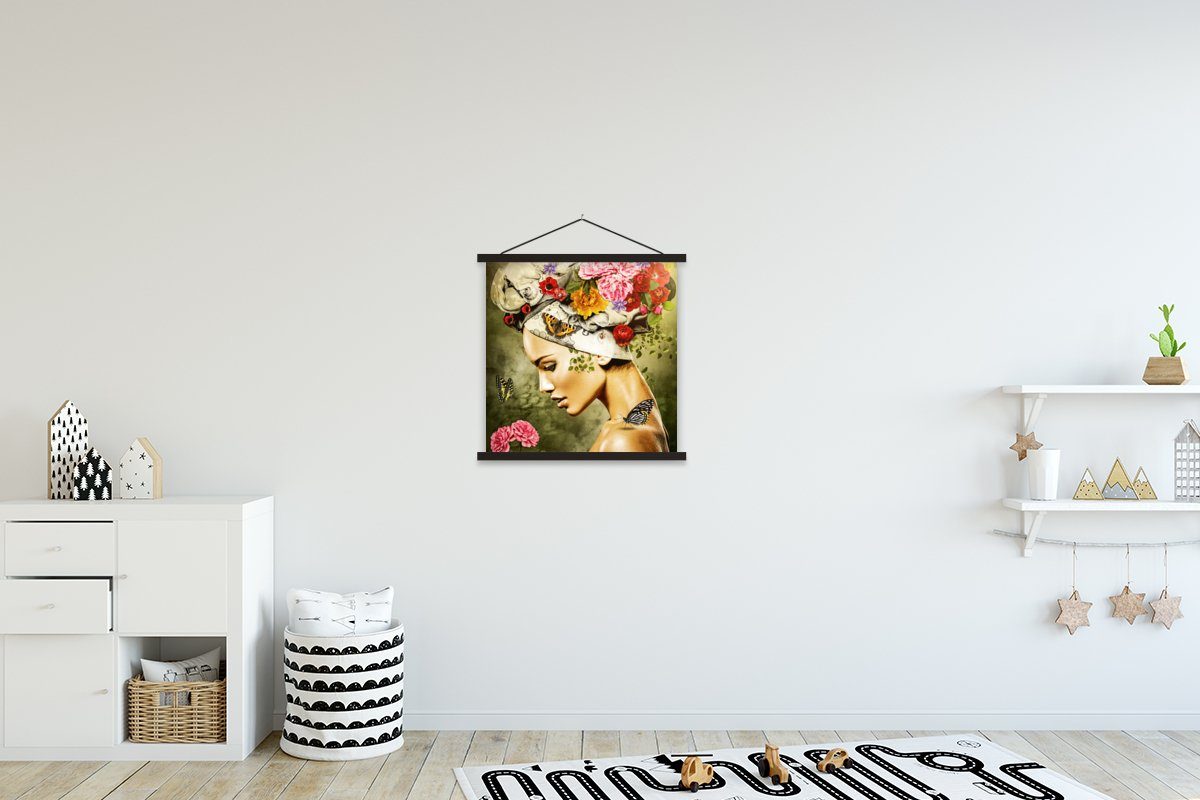 MuchoWow Poster Frau - Blumen - günstig online kaufen