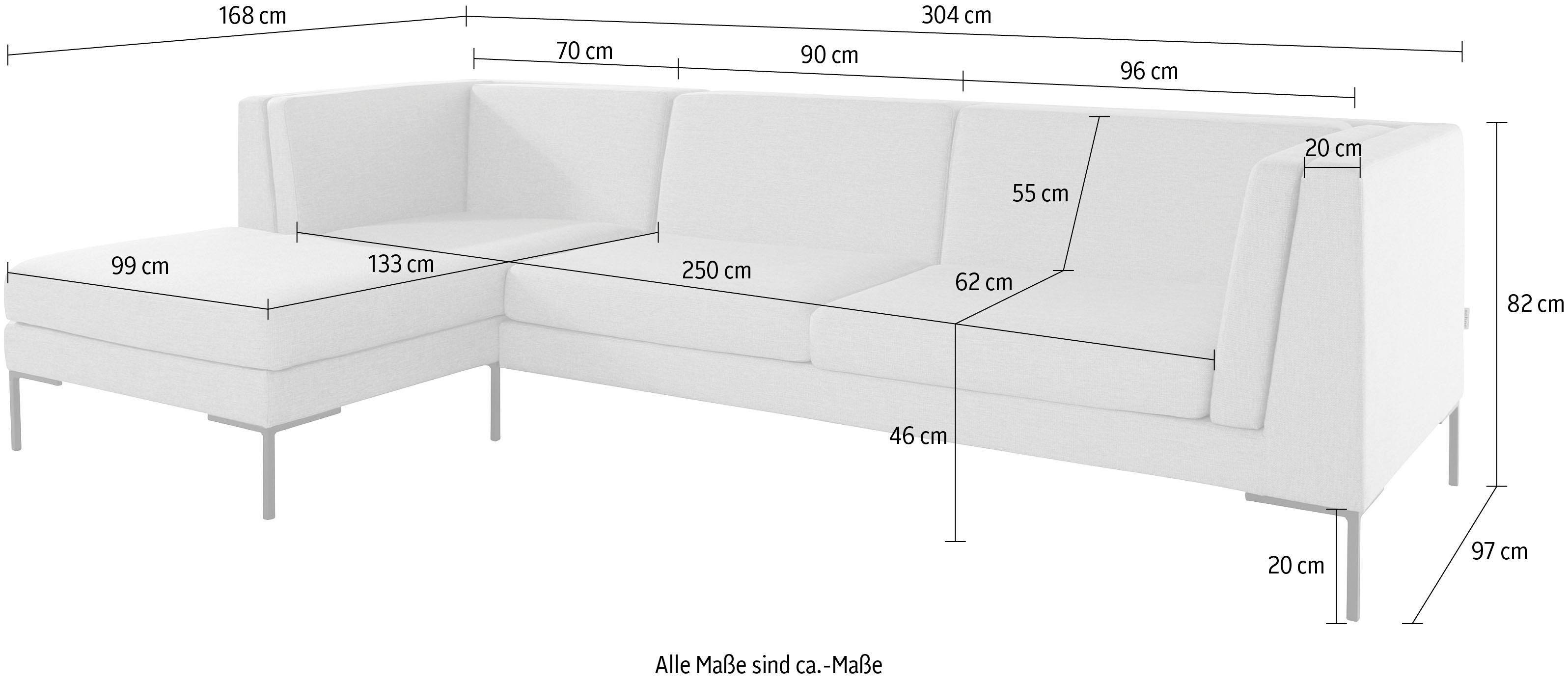 Ecksofa eleganten Frode, Metallfüßen andas mit