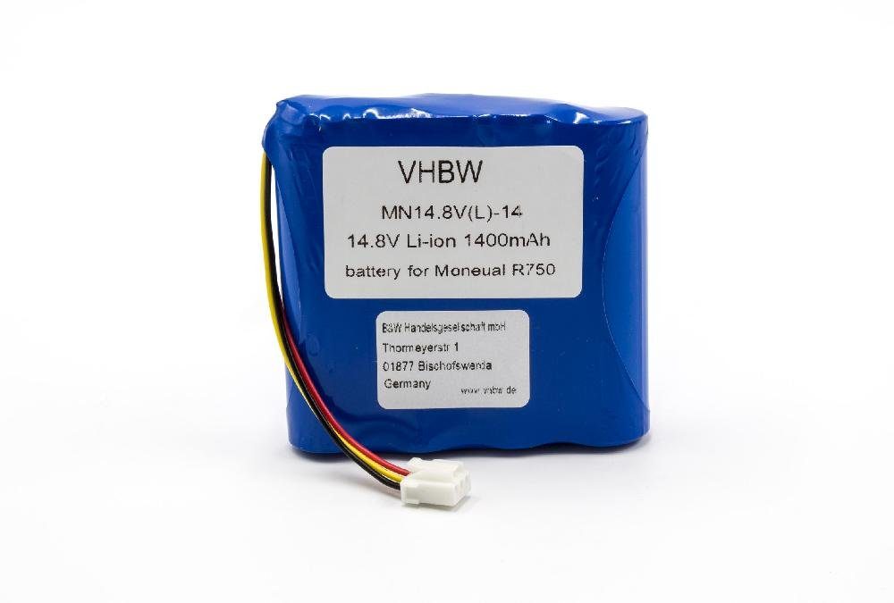 vhbw kompatibel mit Moneual Rydis Cleanbot R750 Staubsauger-Akku Li-Ion 1400 mAh (14,8 V)