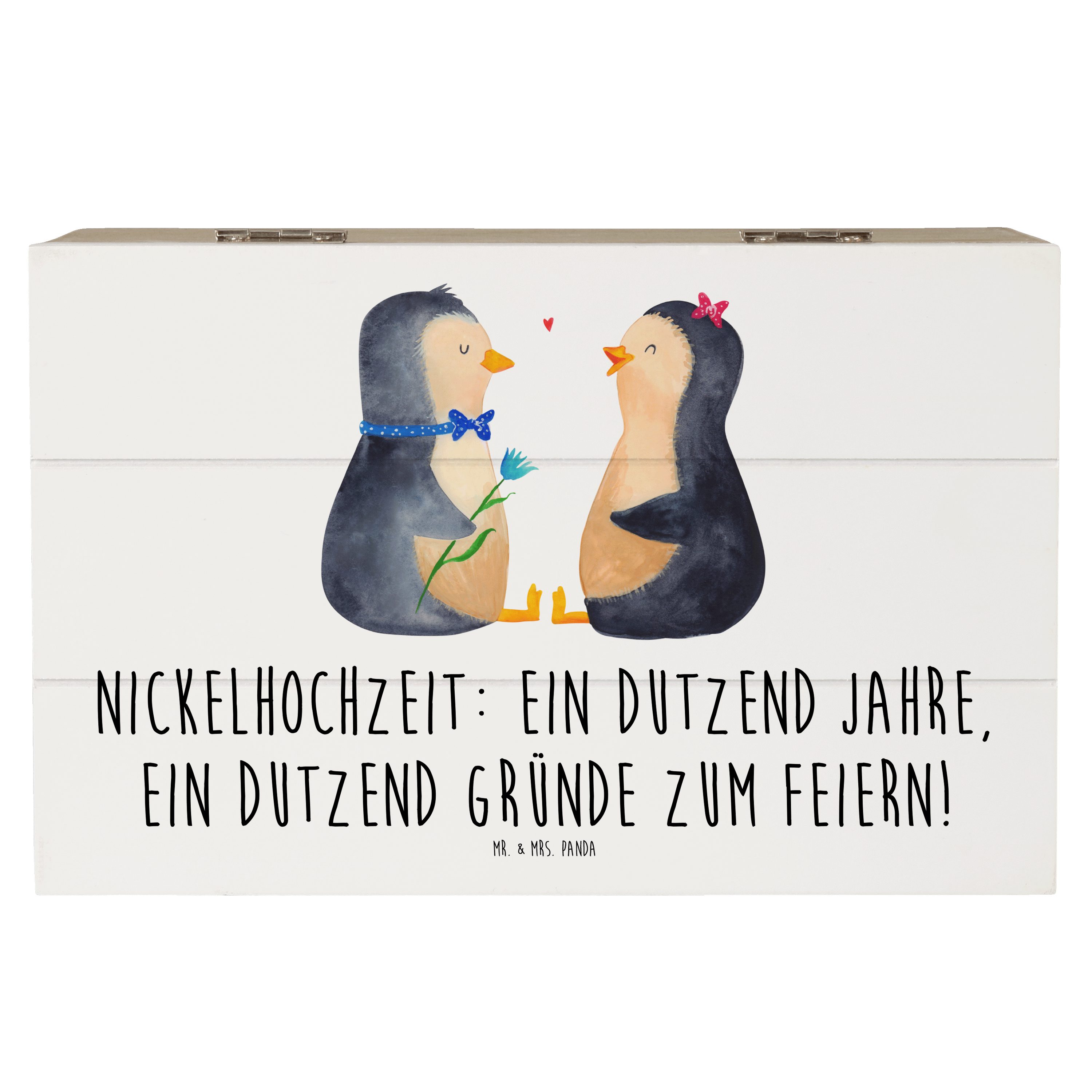 Dekokiste 19 x 12 cm 12 Hochzeitstag Nickelhochzeit - Weiß - Geschenk, Beziehun