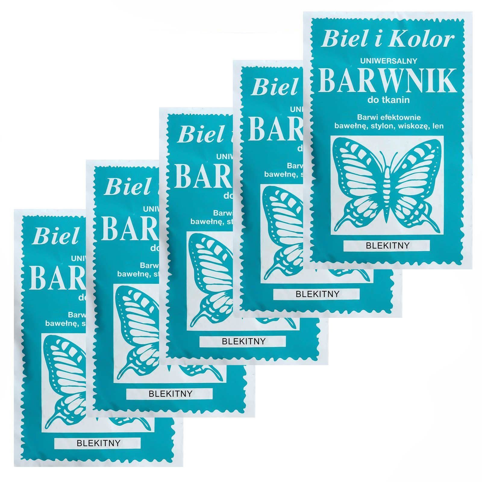 maDDma Kreativset 5 x 10g Batikfarbe Textilfarbe Stofffarbe färben, bitte Farbmix wählen, azurblau