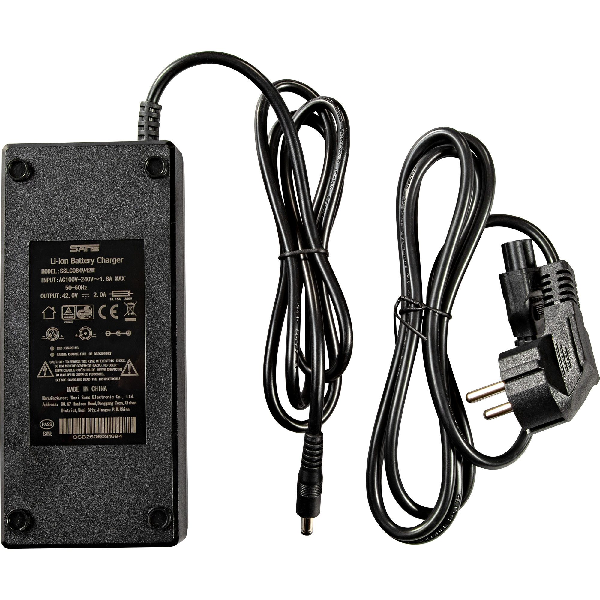 Pentagon Sports SSLC084V42M Akku-Ladestation (1800 mA, 2-tlg., Ladegerät Akku E Bike Fahrrad Lithium-Ionen Batterien 42V Koax)