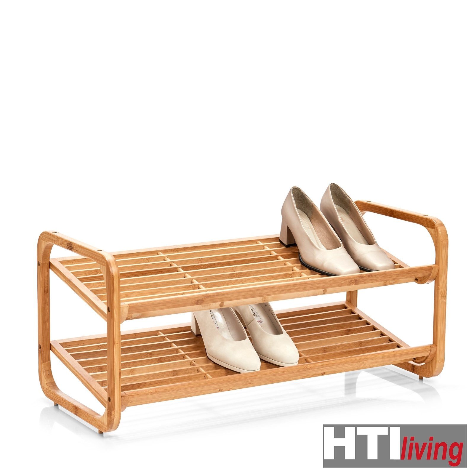 Ablagen Schuhregal HTI-Living 2 Stück Bambus, 1-tlg., Schuhregal Schuhablage