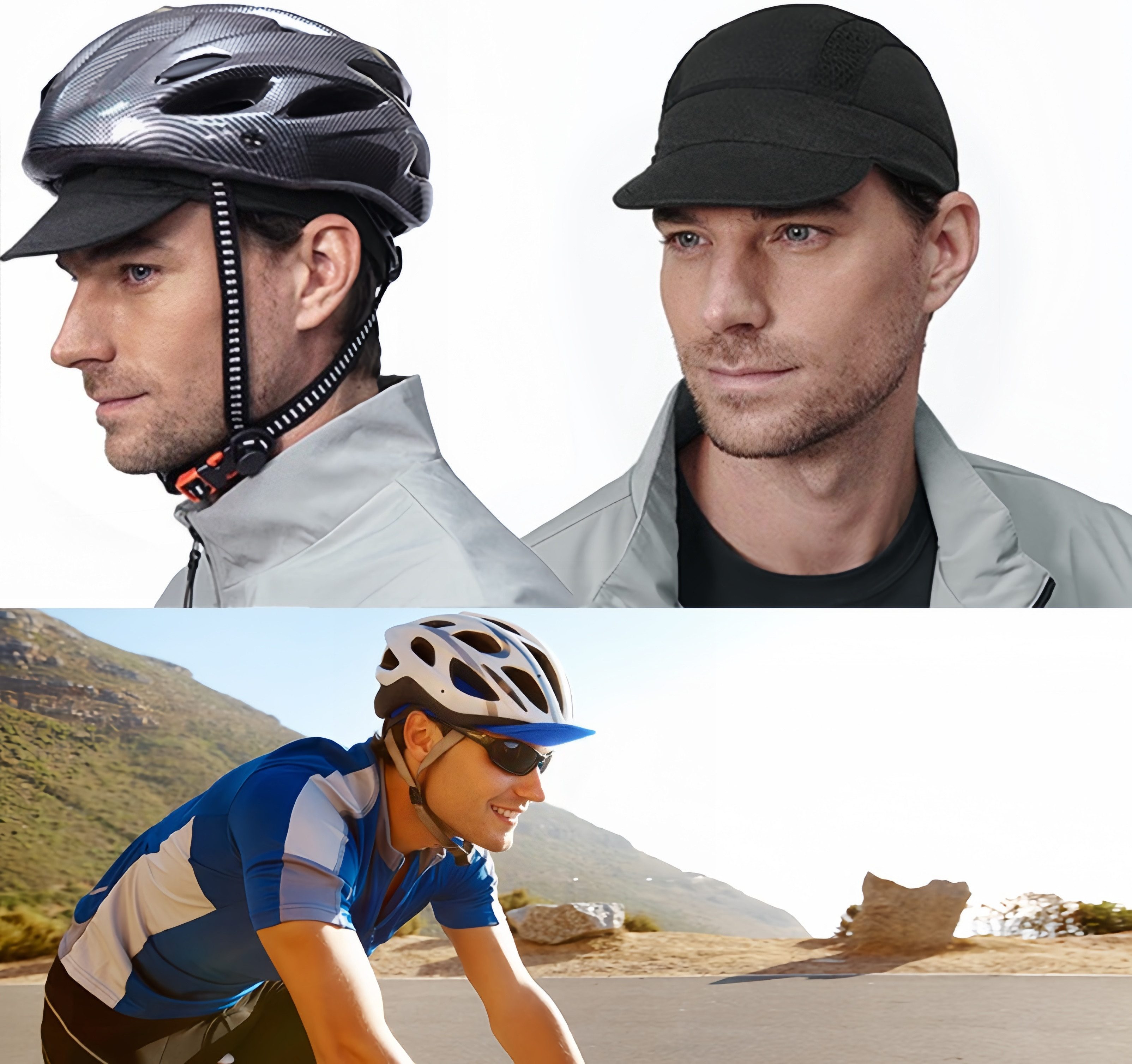 FOUORTUNATE-BEE Unterhelmmütze Fahrradkappe mit Schirm, Atmungsaktive Helmuntermütze UV-Schutz (1-St) Für Rennrad, MTB, Laufen und Outdoor Sport Damen Herren