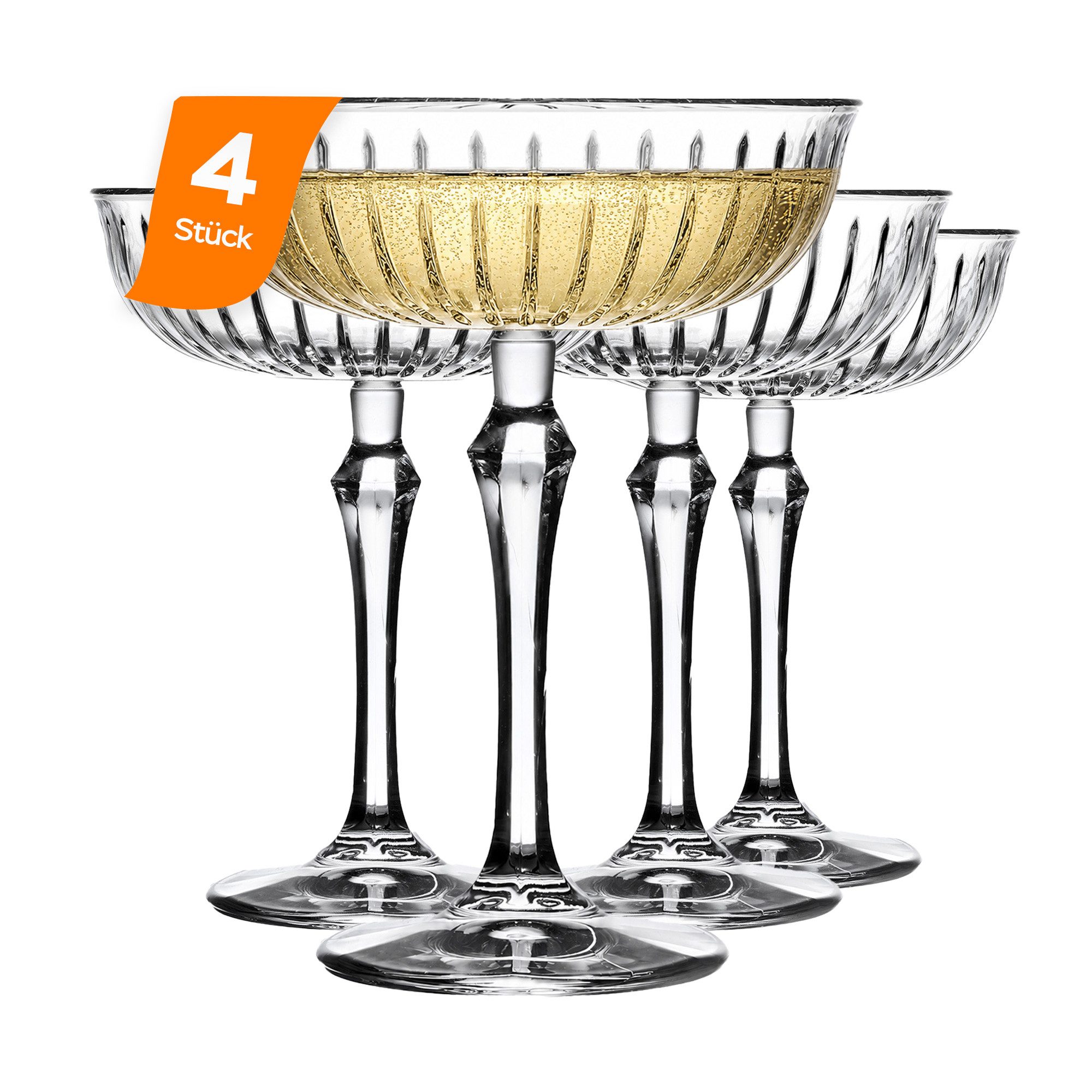 Pasabahce Champagnerglas Joy Champagne Coupe Glas 245 ml, 4-tlg., Glas, Champagner-Coupe mit 245 ml