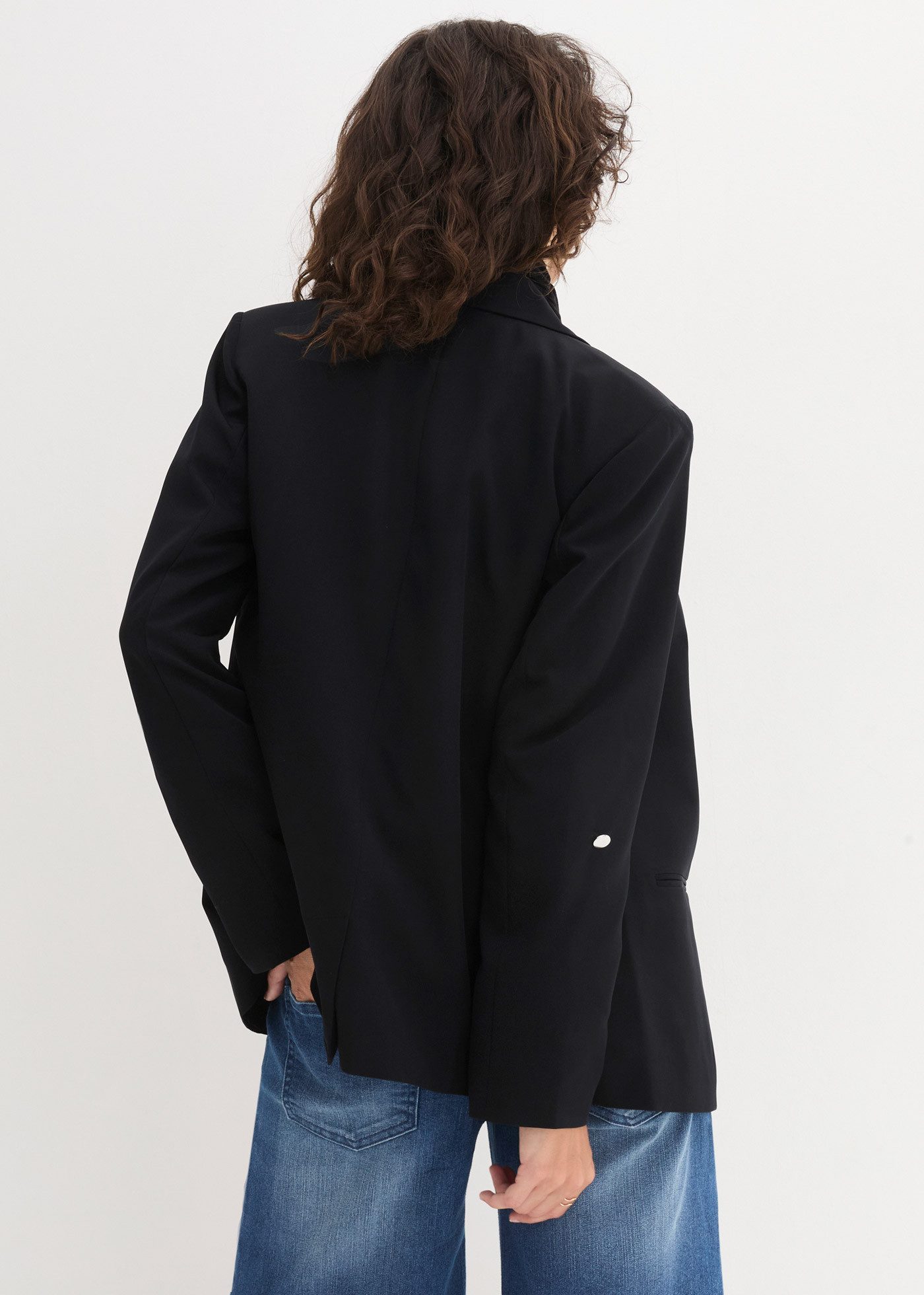bonprix Jackenblazer mit klassischem Reverskragen, mit Stretch-Material, Krempelärmel