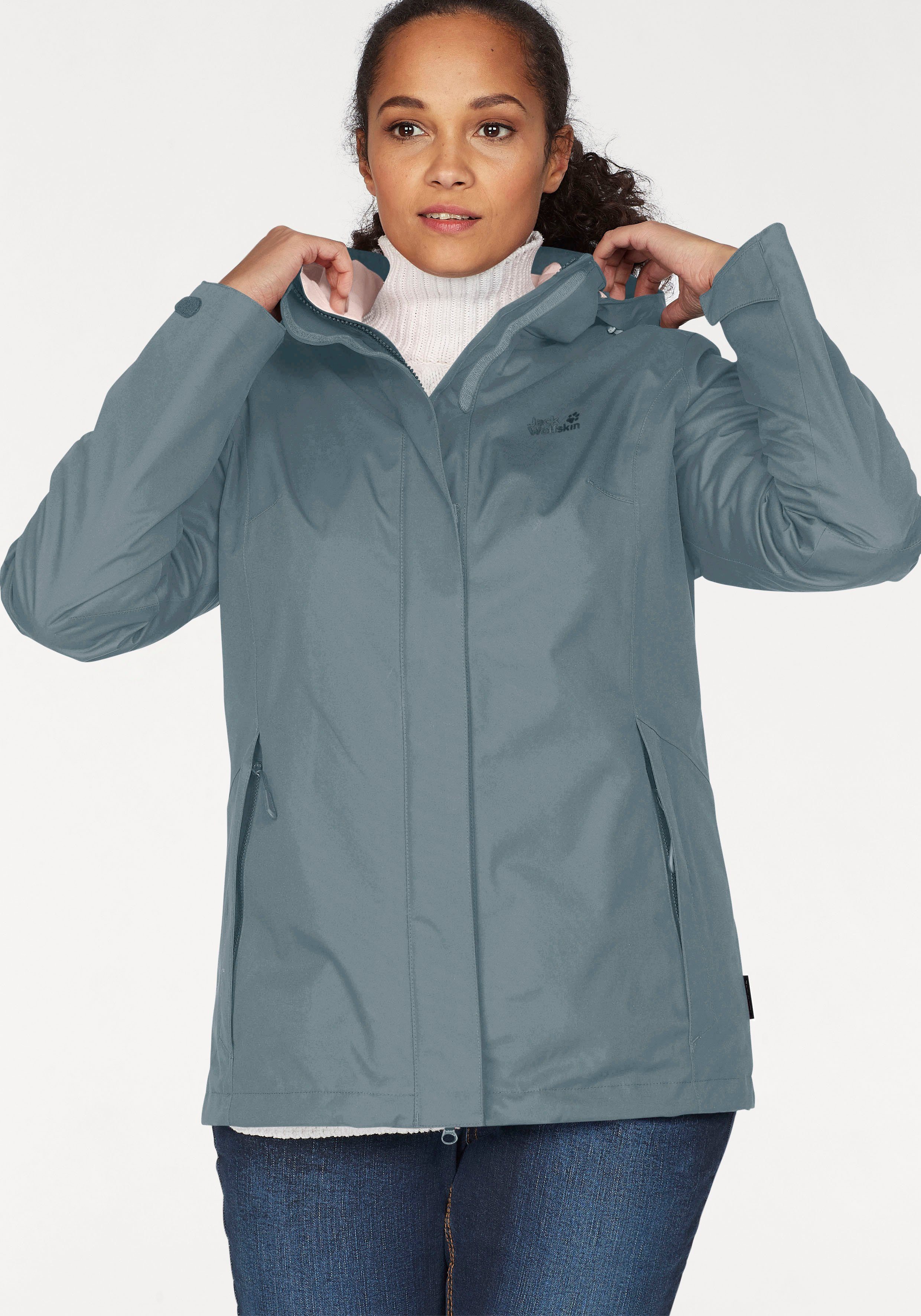 Jack Wolfskin Outdoorjacke TOCORA Winddicht & Wasserabweisend & Atmungsaktiv graugrün | Windbreakers