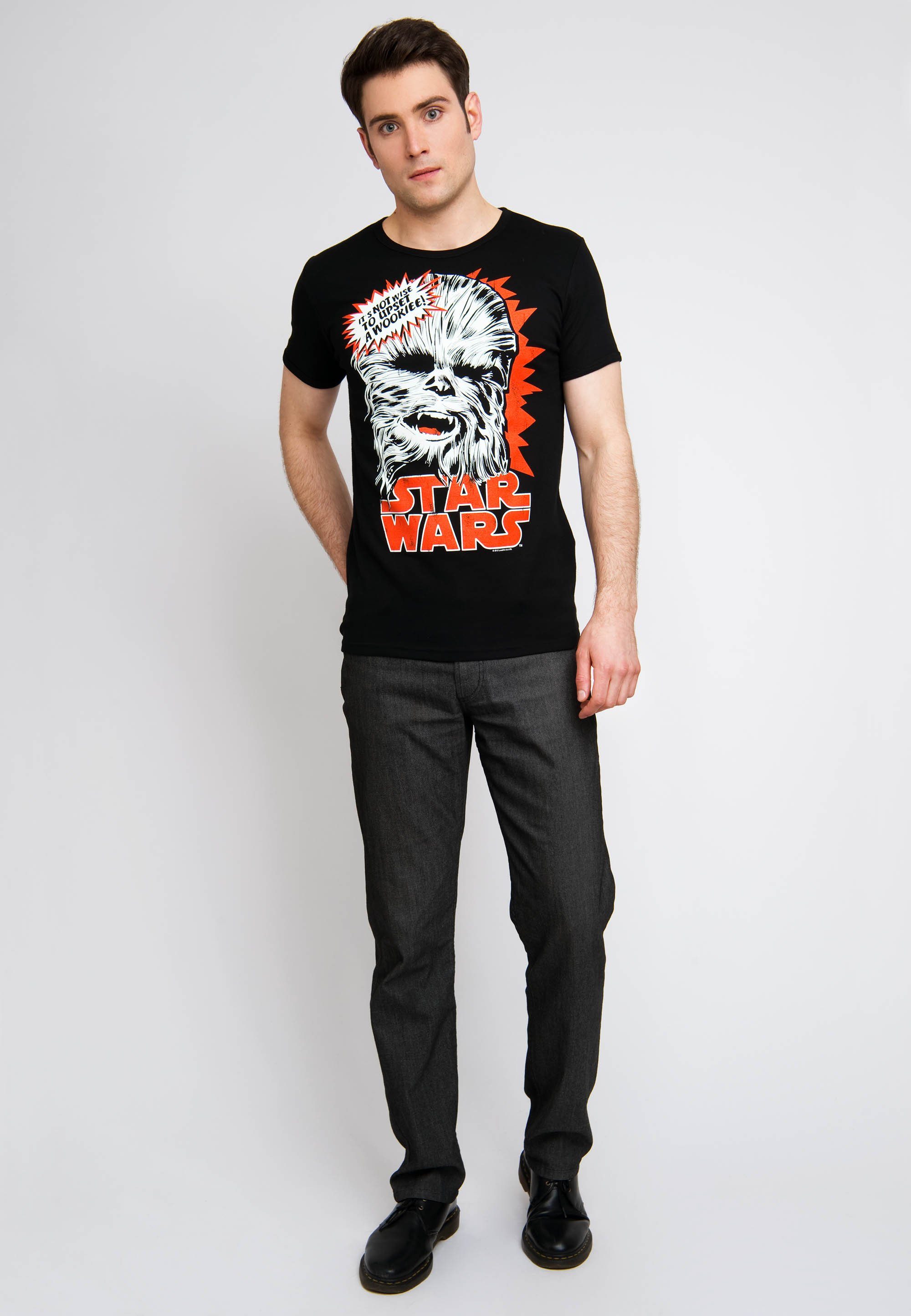 T-Shirt coolem Chewbacca Wookie-Print LOGOSHIRT mit
