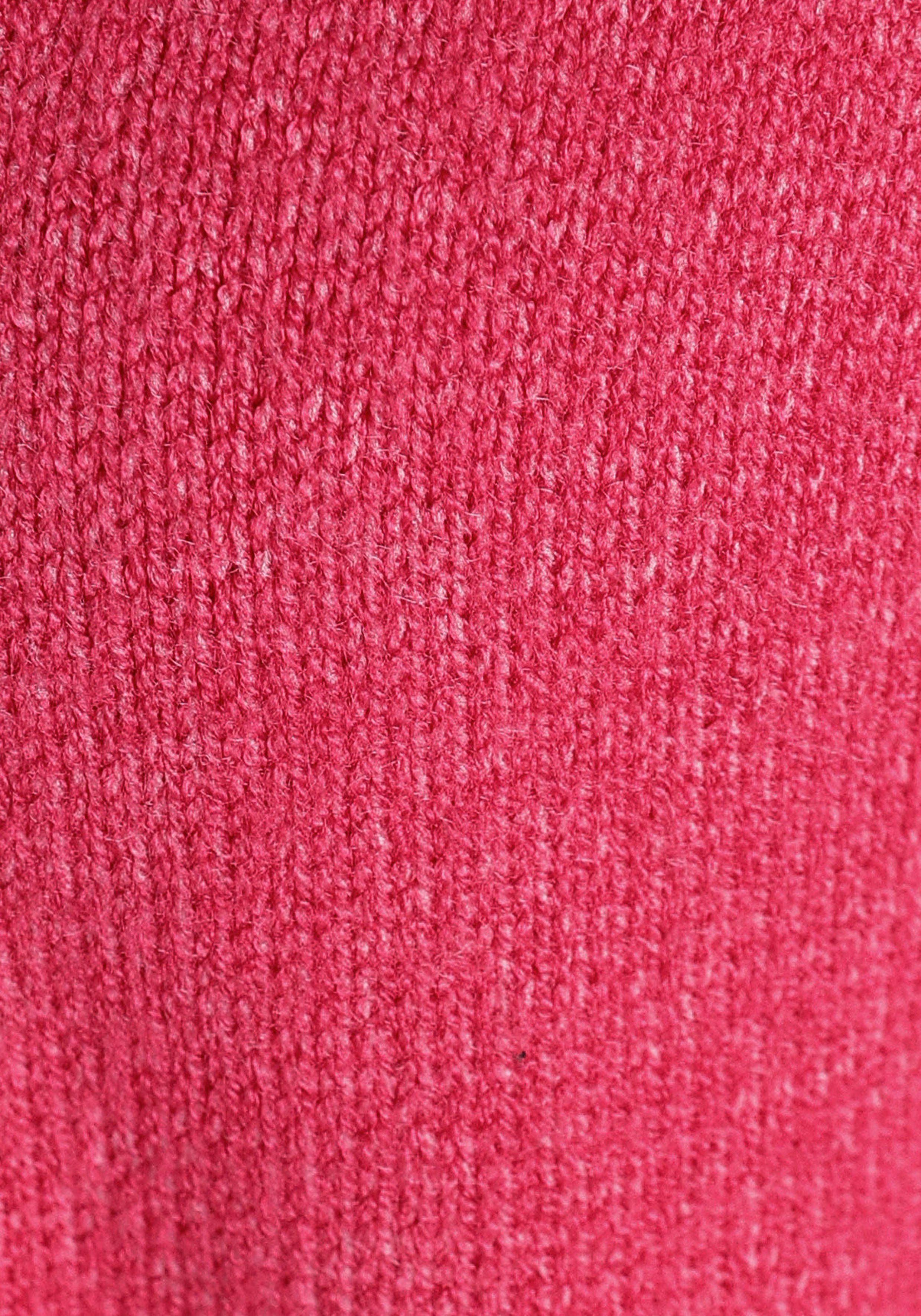 aus Longstrickjacke (aus Laura nachhaltigem Scott Material) pink-melange Strickqualität kuscheliger