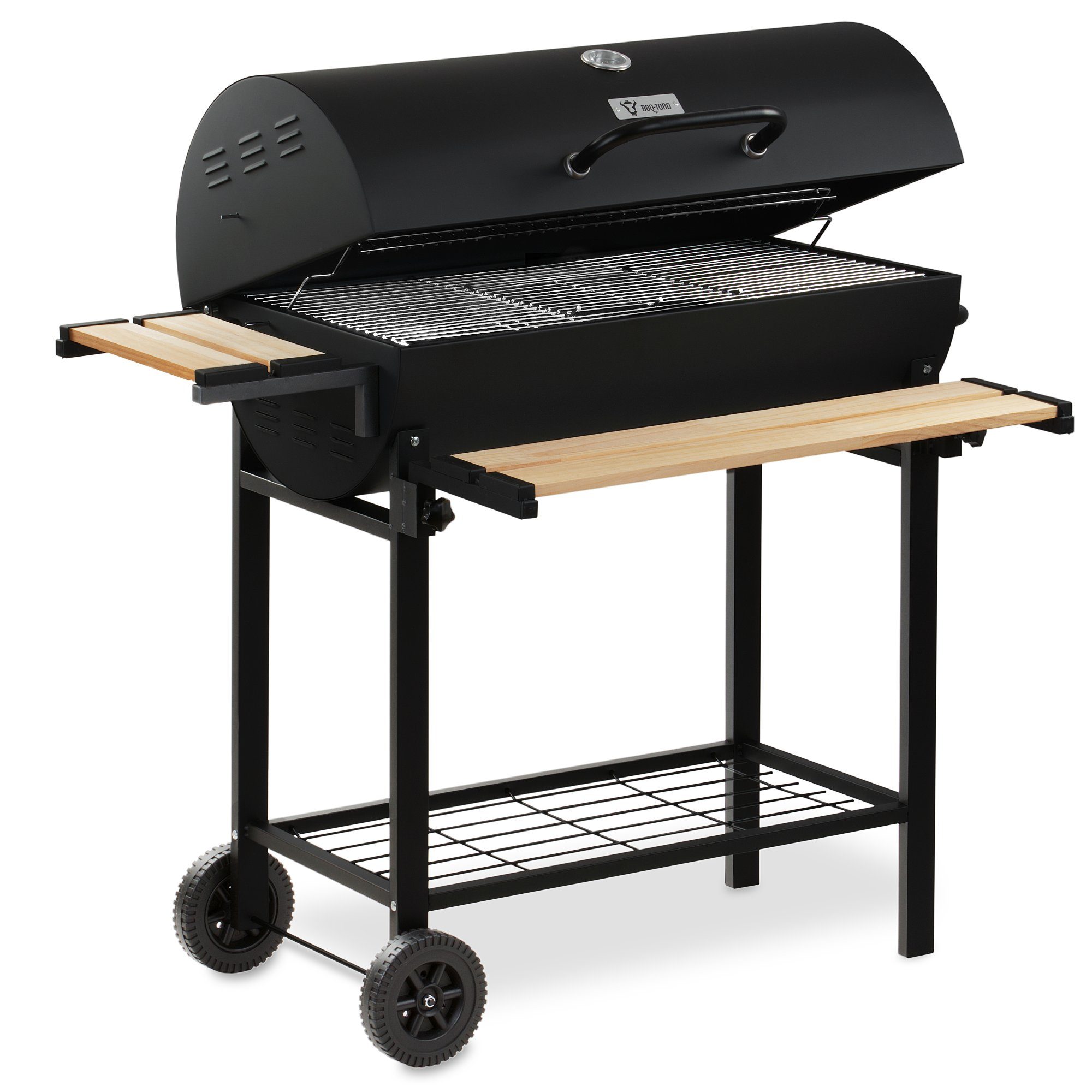 BBQ-Toro Holzkohlegrill Grillwagen, fahrbar, inkl. Thermometer, Коптильни Grill