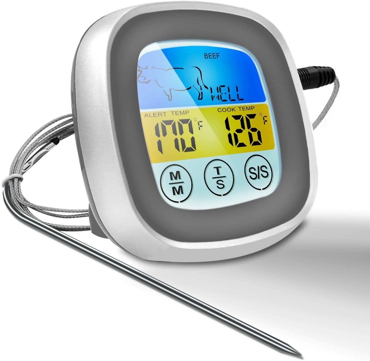 Leway Backofenthermometer »NEUESTE Sofortgelesenes Fleischthermometer  40-Zoll-Sondenkabel Digitalofen-Thermometer für sicheres Essen zum Kochen  mit Touchscreen-Farb-LED-Display für Grill, Raucher, Grill«, 1-tlg. online  kaufen | OTTO