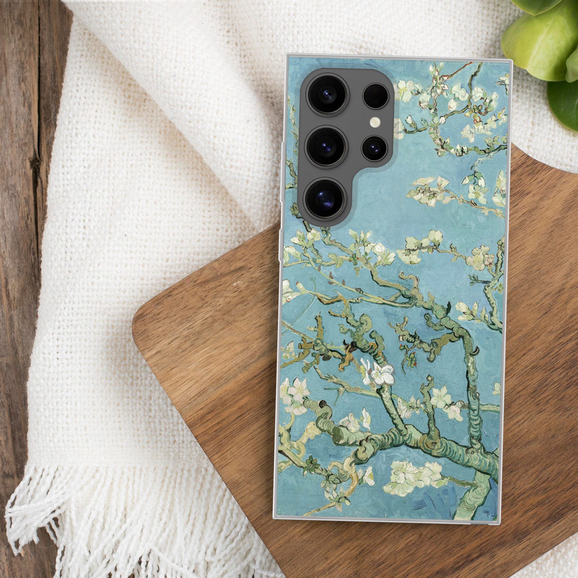 MuchoWow Handyhülle für Samsung Galaxy S24 Ultra Mandelblüte - Van Gogh - Kunst, Phone Case, Silikon, Schutzhülle Dünn