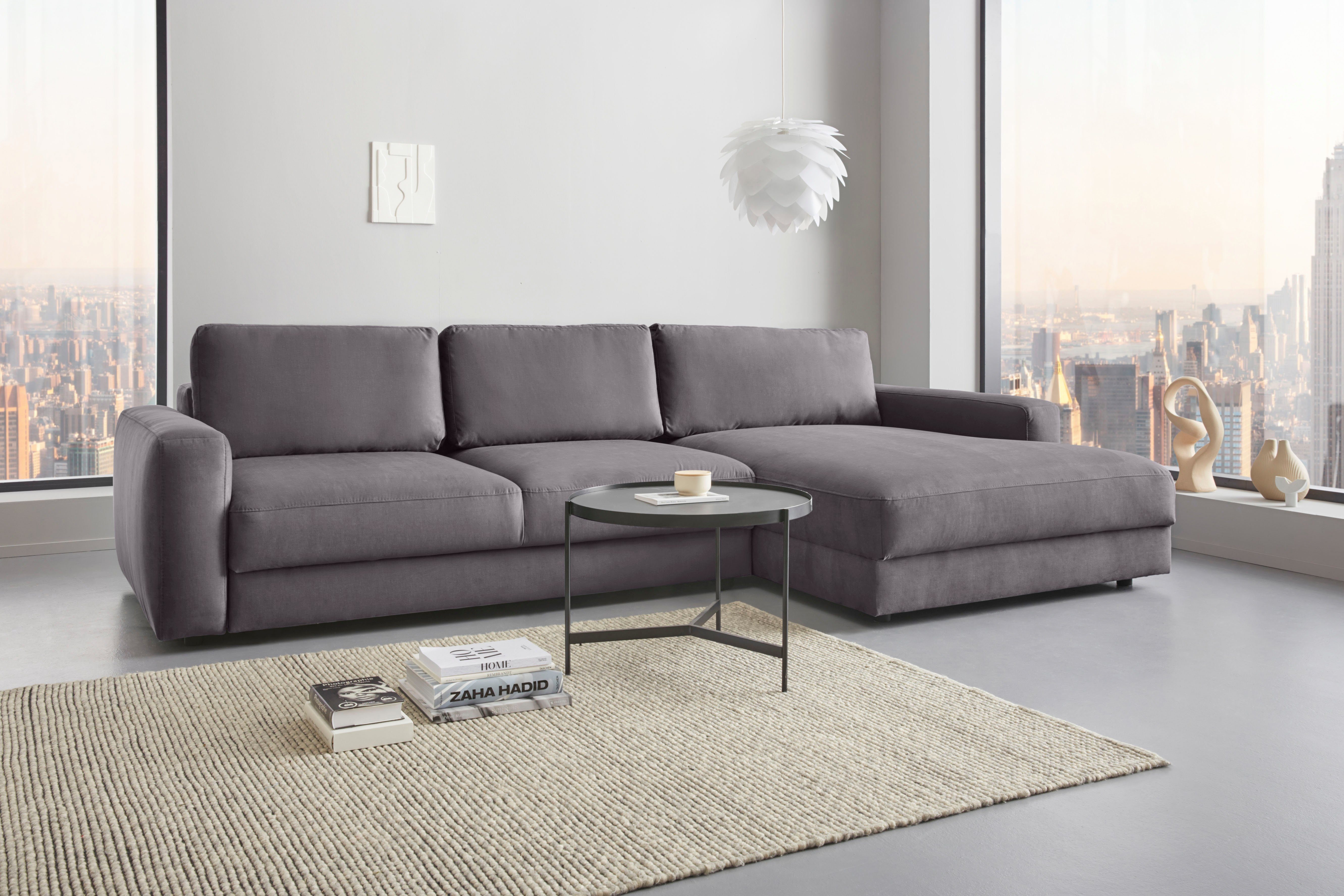 Home affaire Ecksofa Bloomfield, bequem und elegant, OTTOs Choice, Breite 303cm, L-Form, wahlweise mit Bettfunktion und Bettkasten, Unser Dauertiefpreis