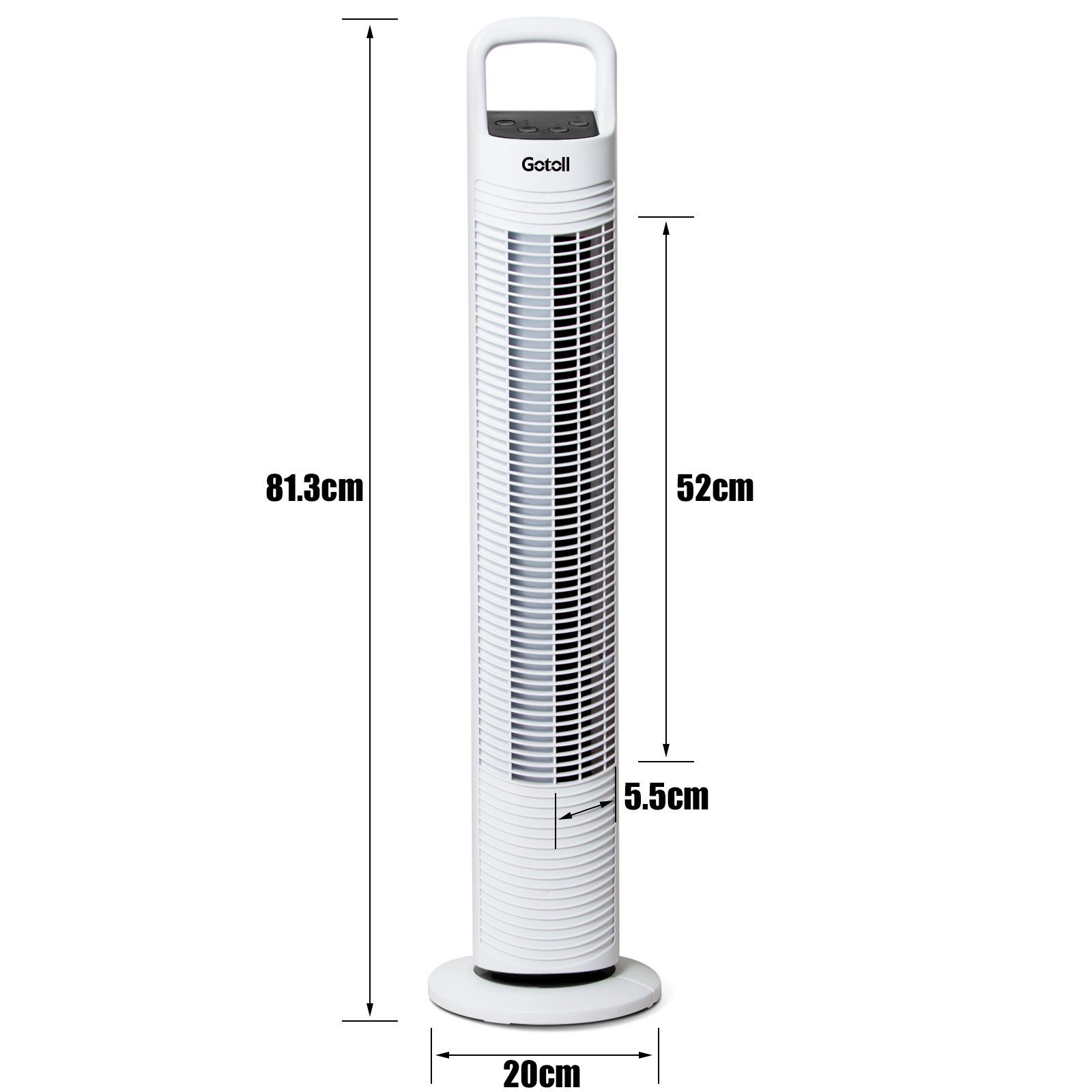 GL302R, Säulenventilator Gotoll 70° Leise mit 81.3cm Towerventilator Turmventilator Fernbedienung