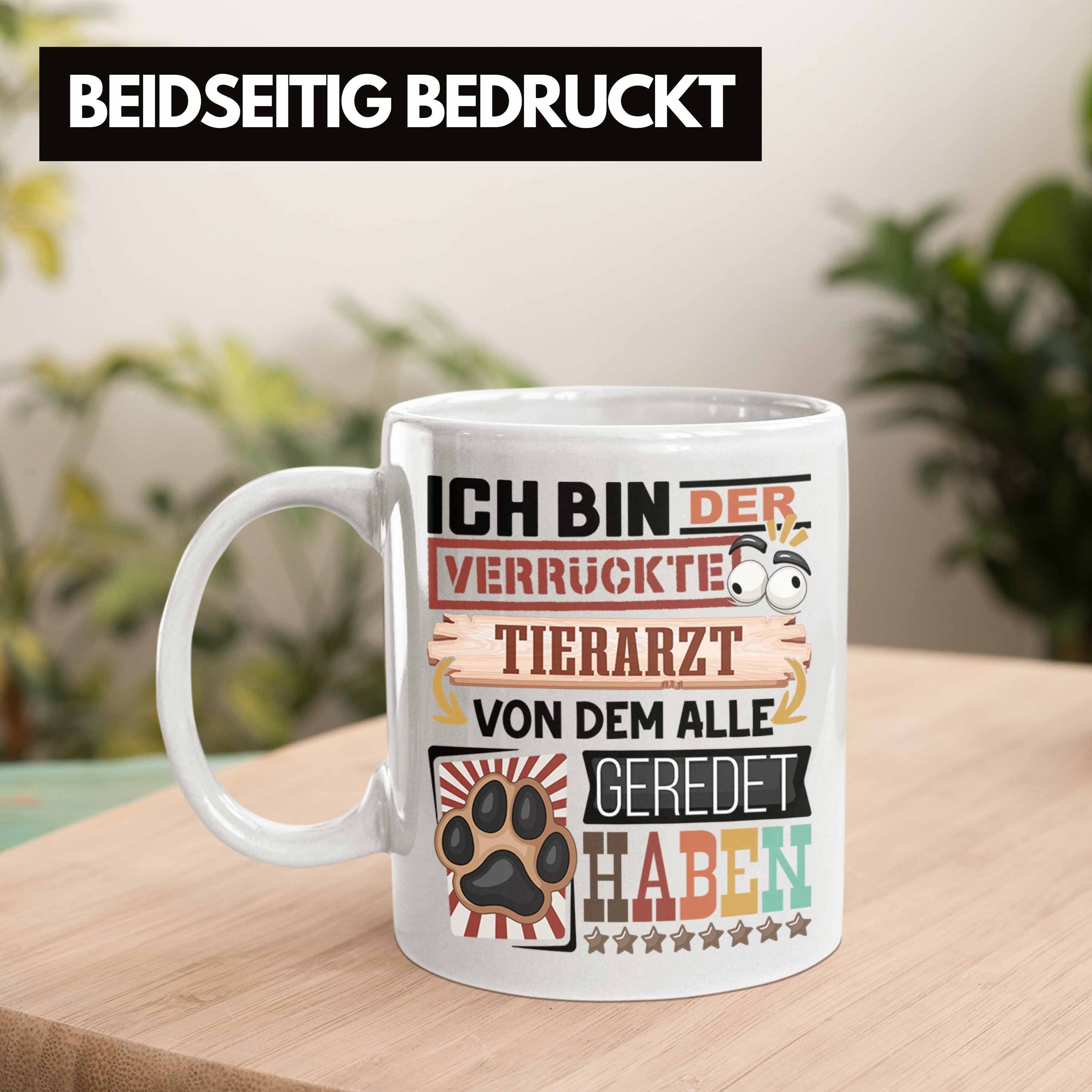 Trendation Tasse Tierarzt Tasse für Tierarzt Geschenk Lustig Spruch Geburt Geschenkidee Weiss