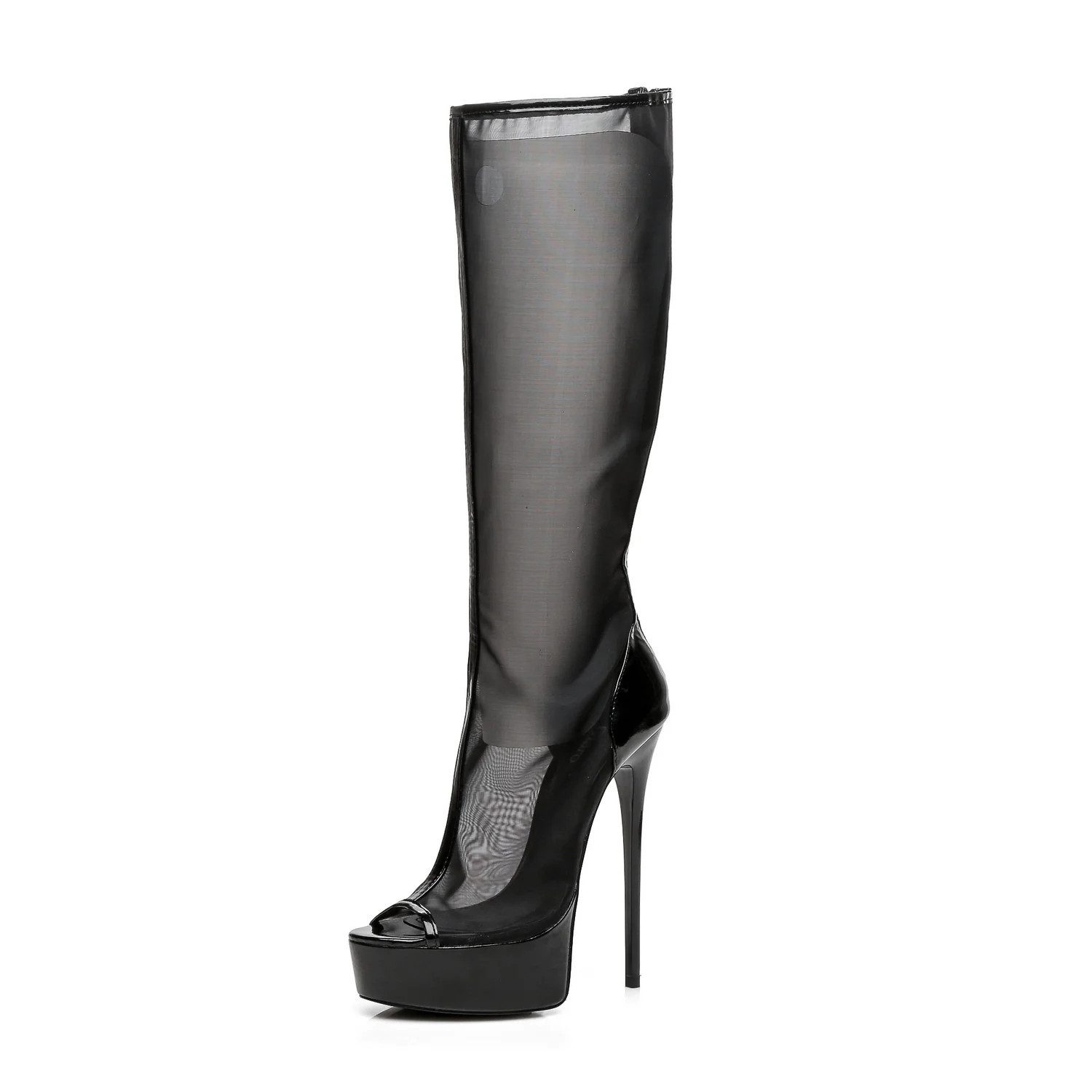 Giaro DAKOTA High-Heel-Stiefel 16 cm Absatzhöhe, 4 cm Plateau, transparenter Schaft