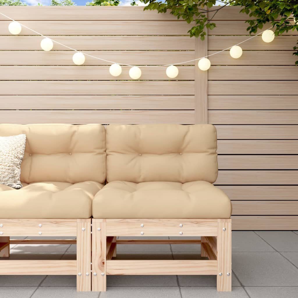 vidaXL Sofaelement Mittelsofa mit Kissen Massivholz Kiefer (1 St)