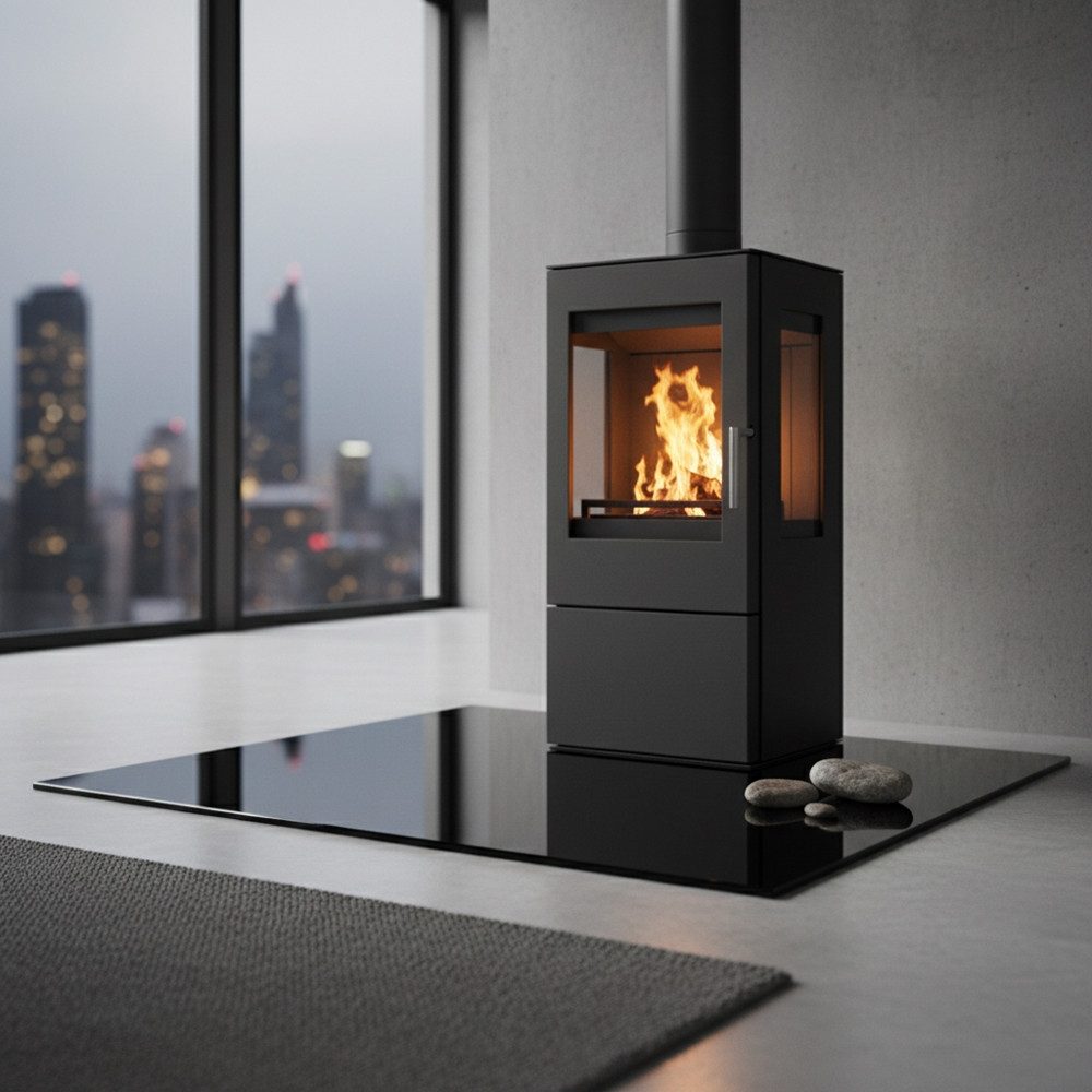 Mucola Tischplatte Kaminglas Tisch + Bodenplatte Funkenschutz Klarglas Glas + Kaminplatte (Stück, Glasplatte), ESG Sicherheitsglas