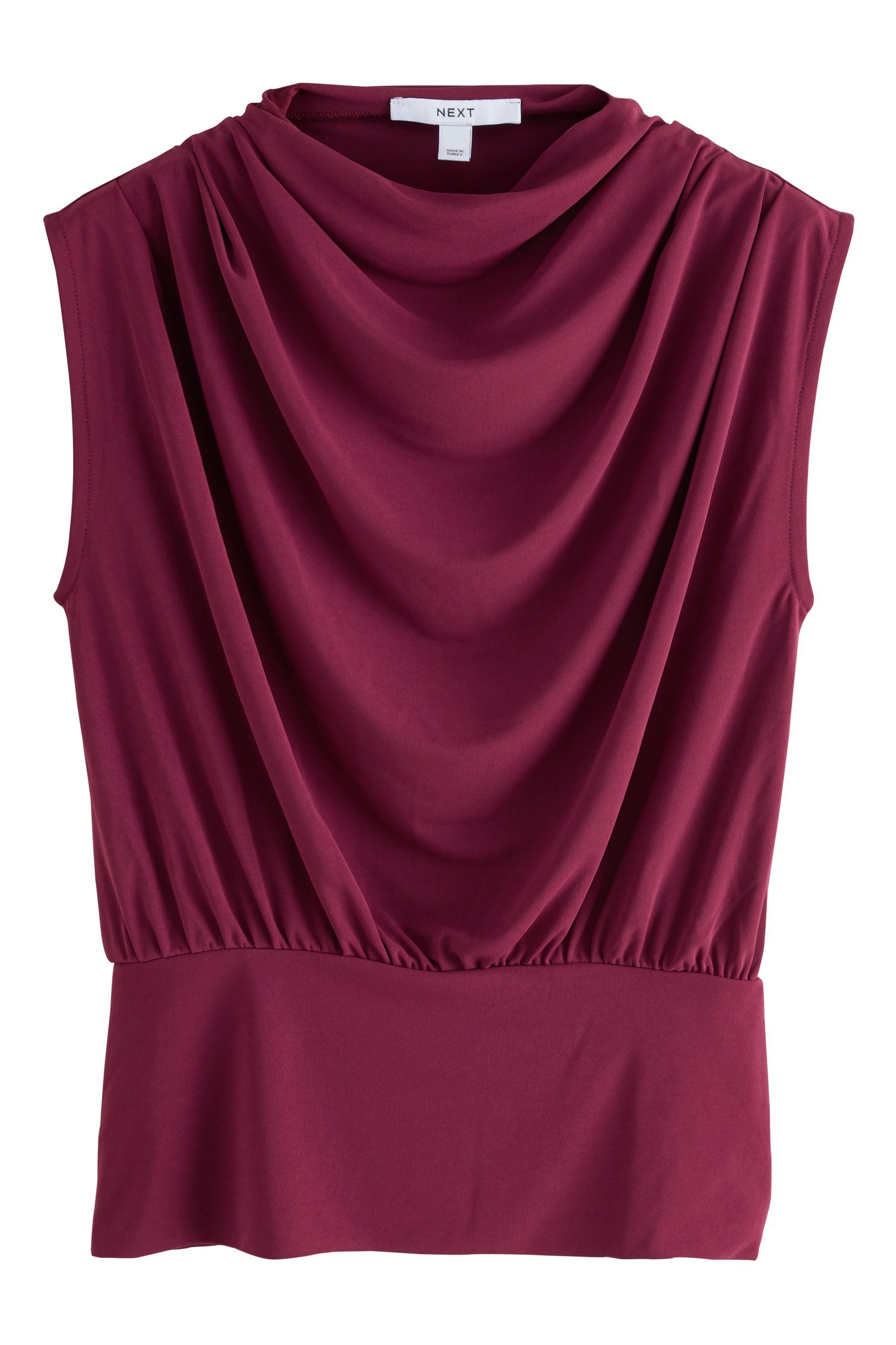 Next Blusentop Hochgeschlossenes, ärmelloses Oberteil, Drapierung (1-tlg) günstig online kaufen