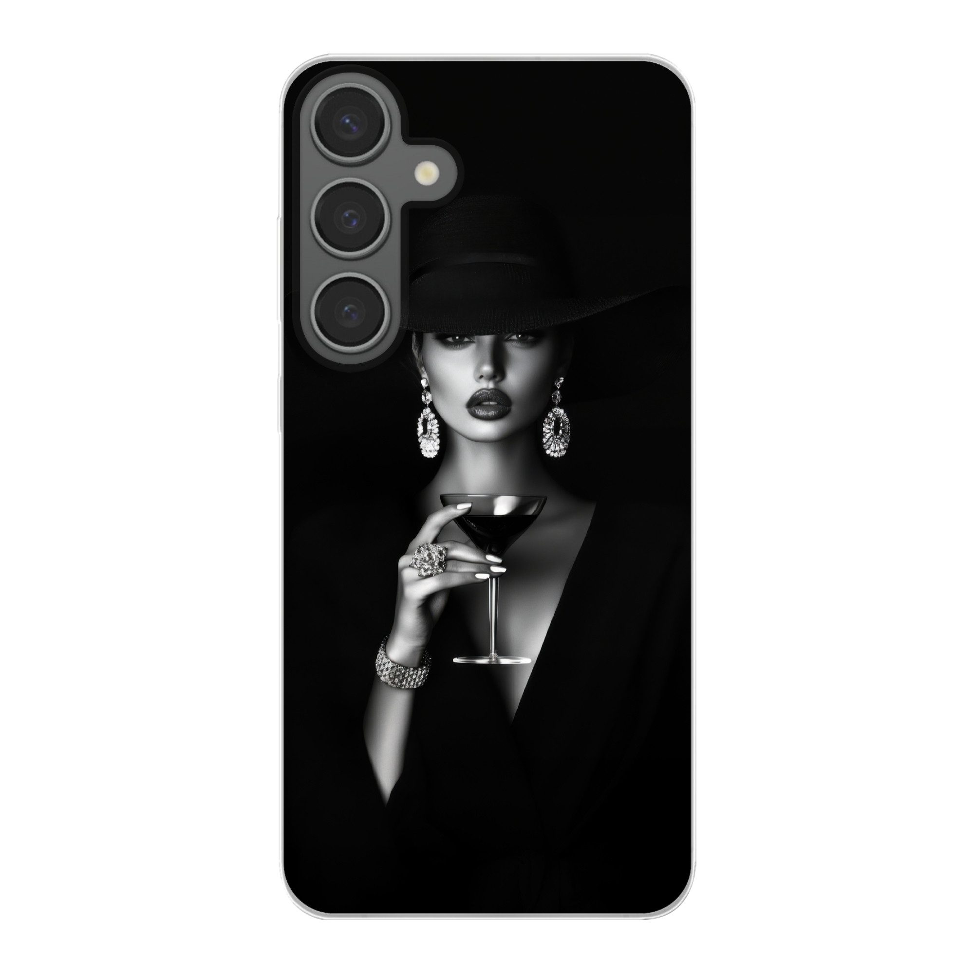 MuchoWow Handyhülle für Samsung Galaxy S24 Plus Frau - Cocktail - Schick, Phone Case, Silikon, Schutzhülle Dünn